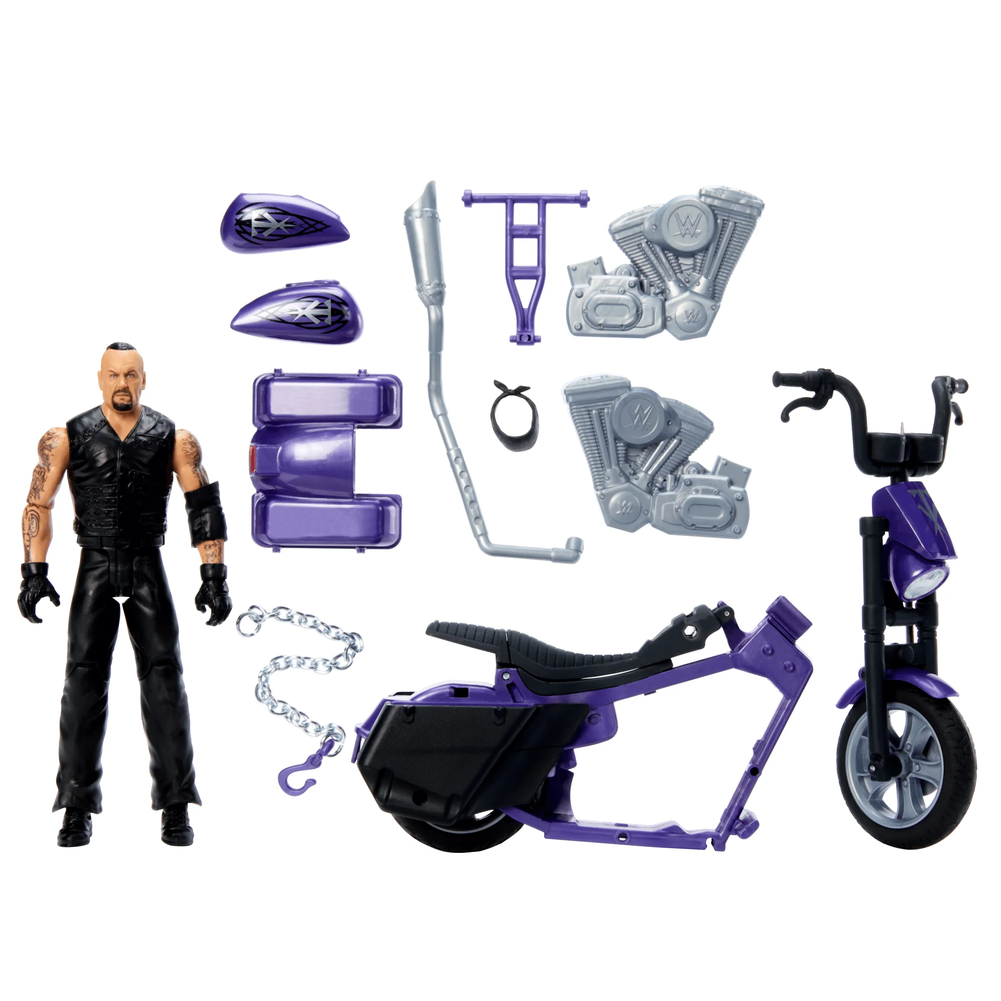 WWE Wrekkin�� Slamcycle Vehicle & Undertaker Action Figure, Toy Morotcycle With Breakaway Parts