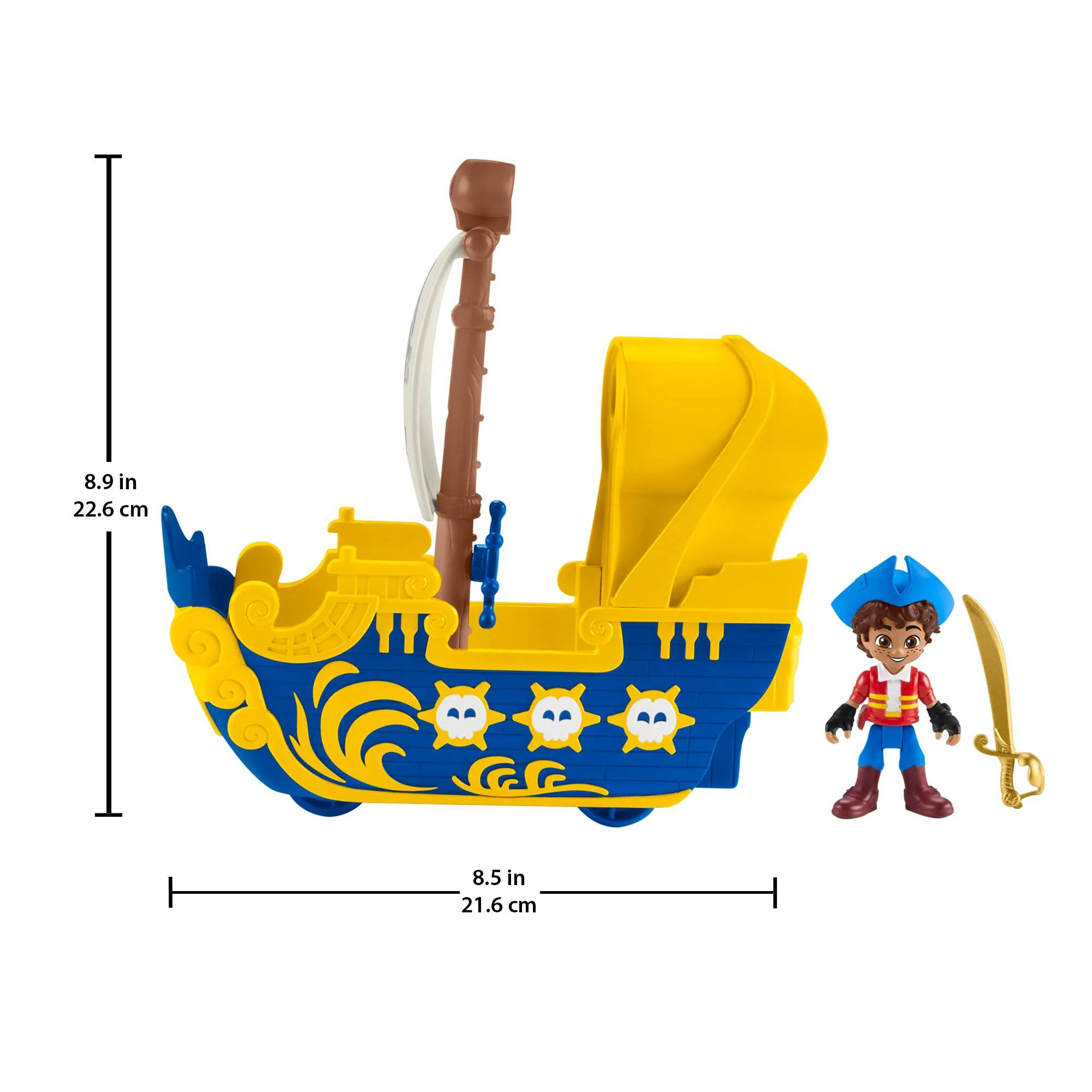 Fisher-Price Santiago Of the Seas Santiago & El Bravo Pirate Figure And Ship Playset, 3 Pieces