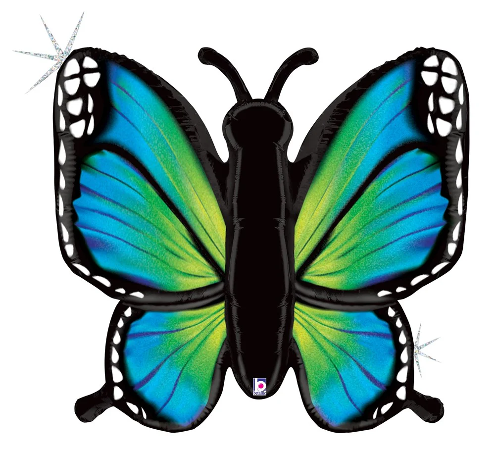 Betallic Radiant Butterfly Blue 32 inch Glitter Holographic Shape 1ct