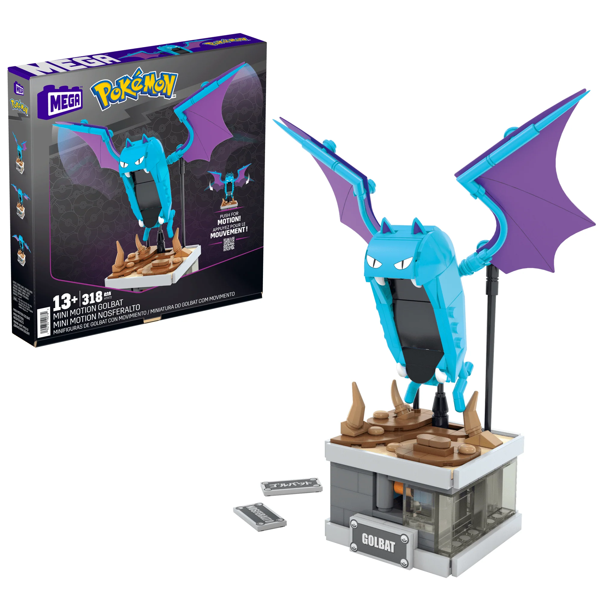MEGA Pok��mon Mini Motion Golbat Building Toy Kit (313 Pieces) For Collectors