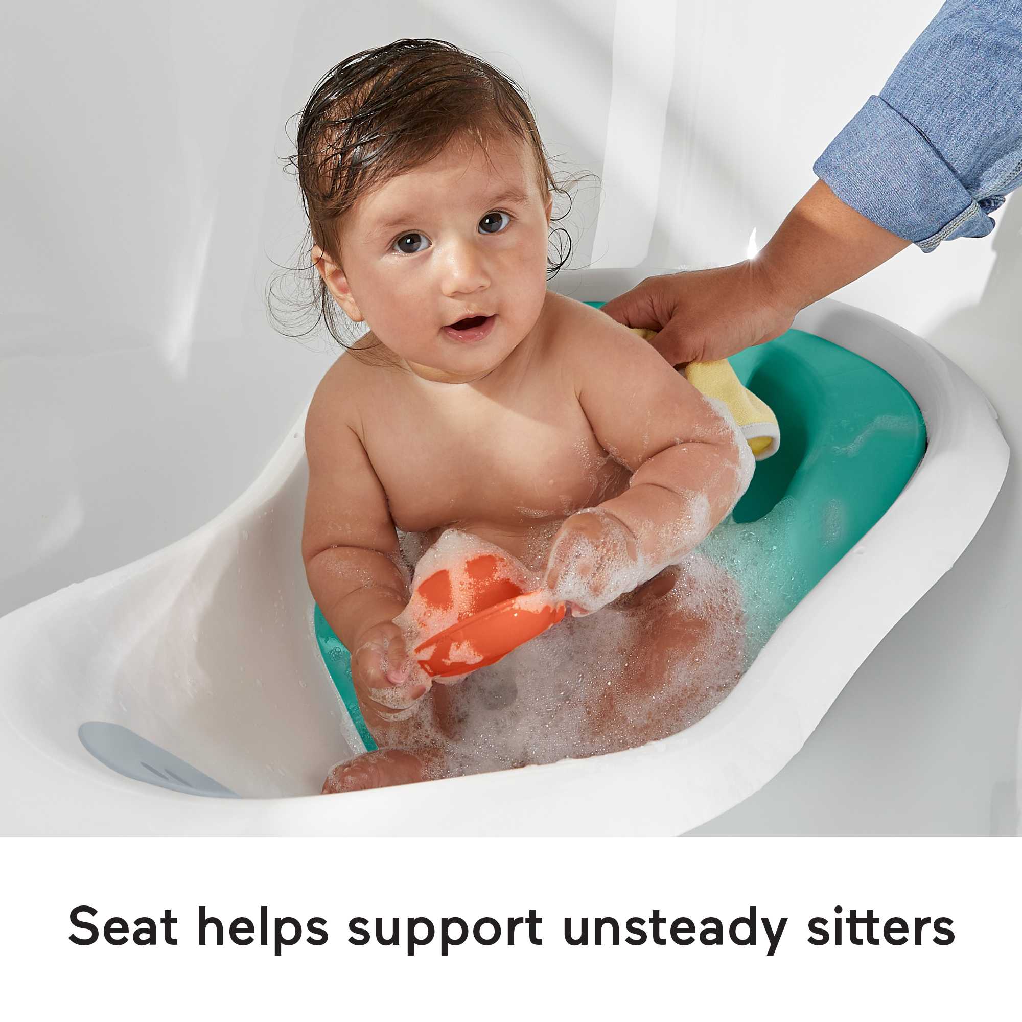Fisher-Price 4-In-1 Sling ��n Seat Tub Baby To Toddler Bath With 2 Toys, Whimsical Forest