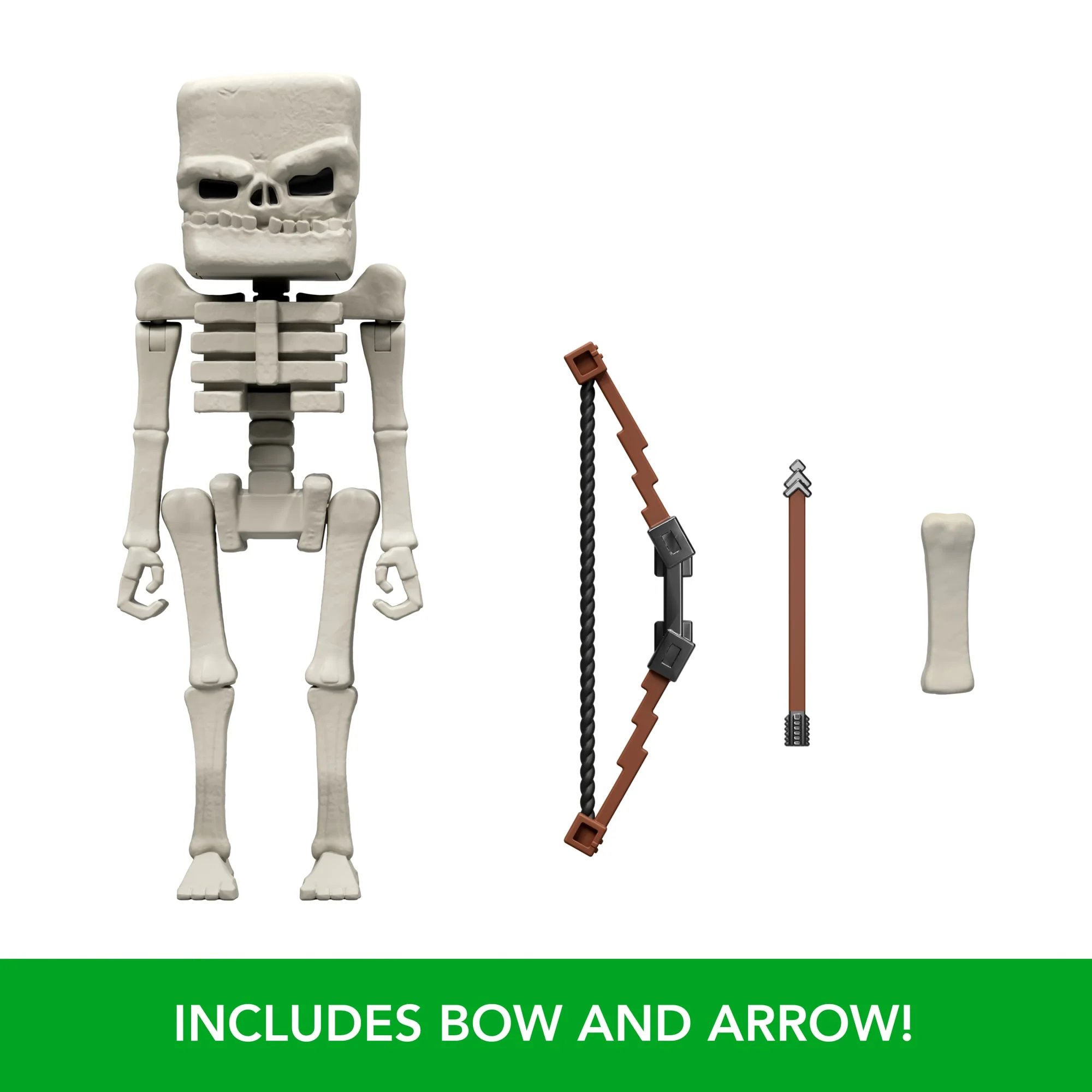 Minecraft Skeleton Action Figure & Accessories, 4-Inch Toy Set Inspired By A Minecraft Movie