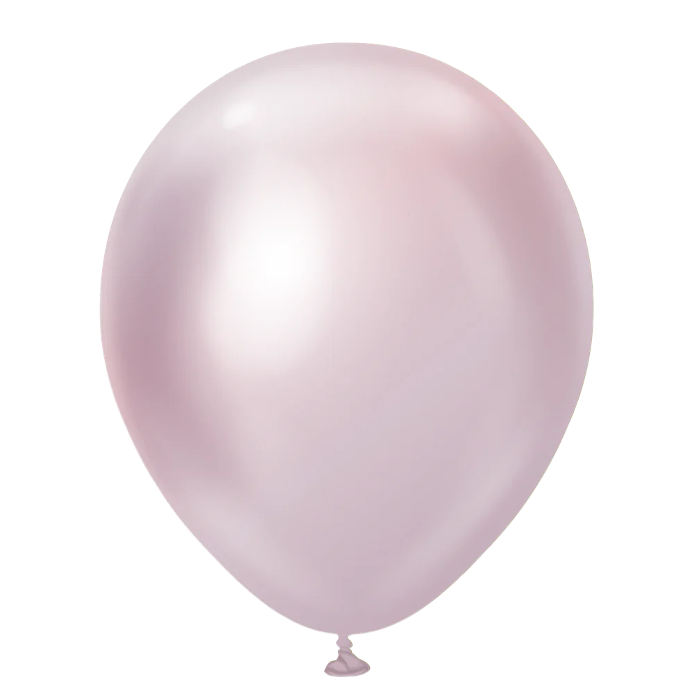 12 inch Kalisan Mirror Pink Gold Latex Balloons 50ct