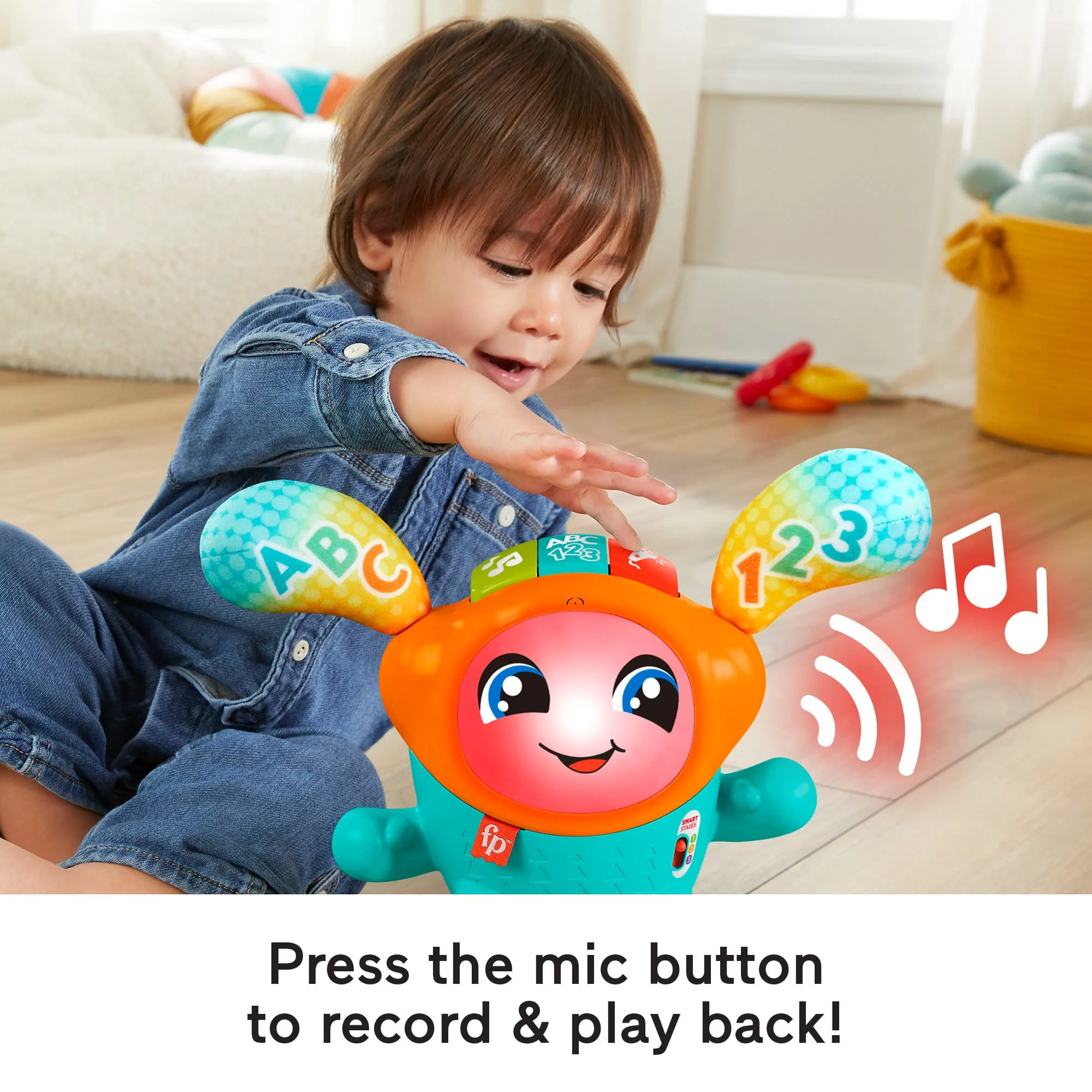 Fisher-Price DJ Bouncin�� Beats Electronic Baby & Toddler Learning Toy With Bouncing Action