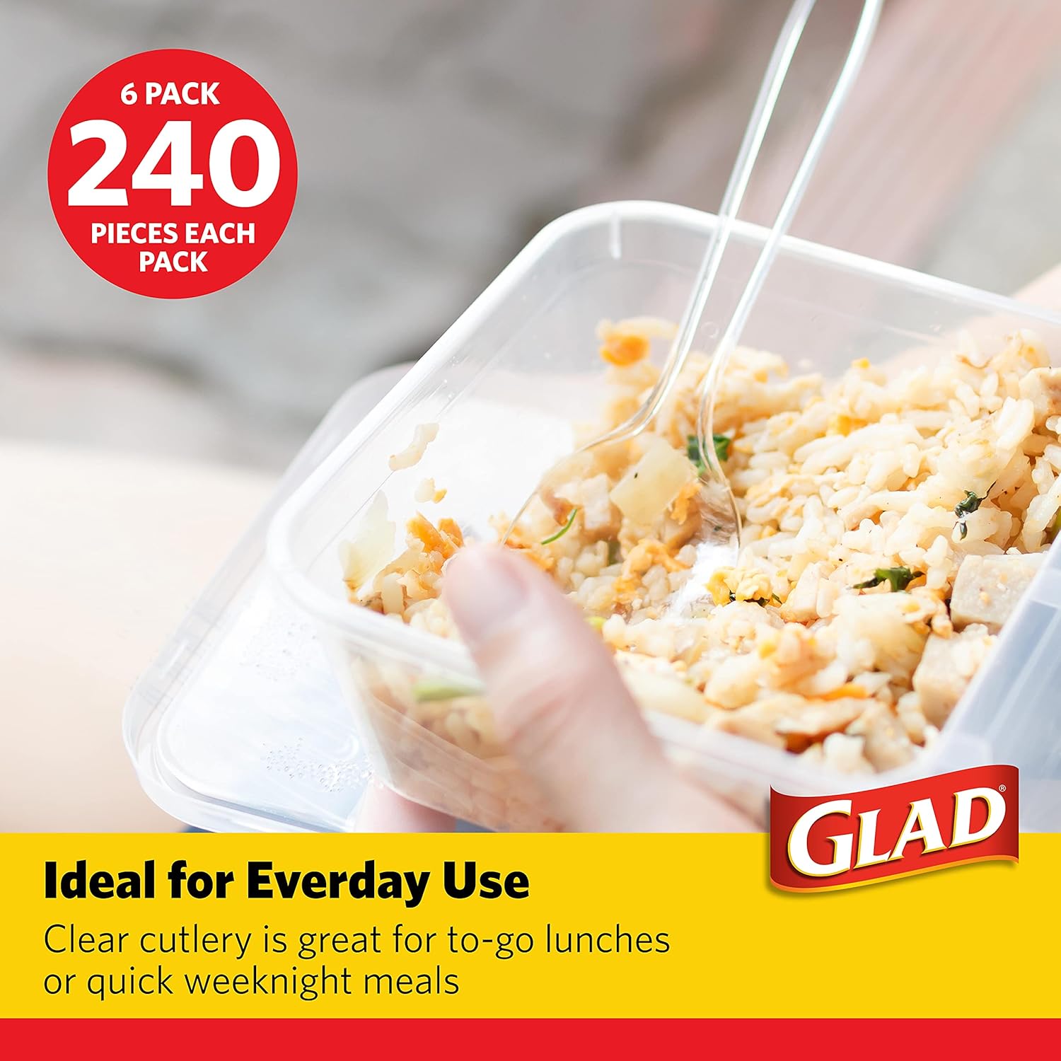 Glad, 240 Count (Pack of 1), Clear Assorted Cutlery