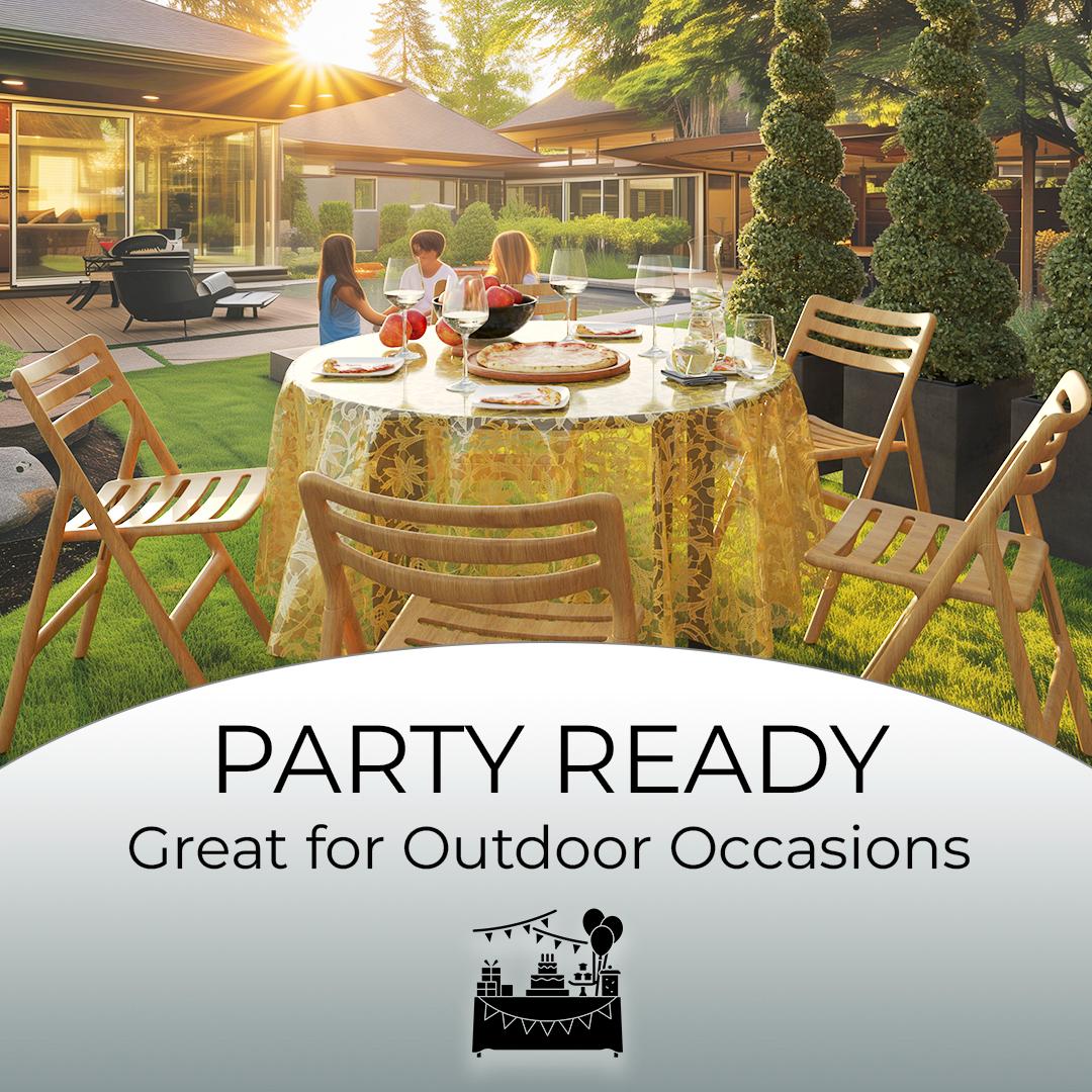 Round Gold Lace Table Cover