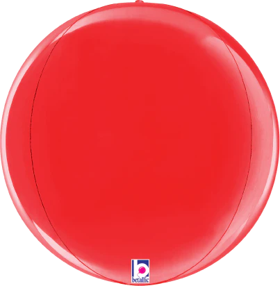 Betallic Dimensionals‚Ñ�?Red Globe 15 inch Multi-Sided Shaped Foil Balloon Packaged 1ct