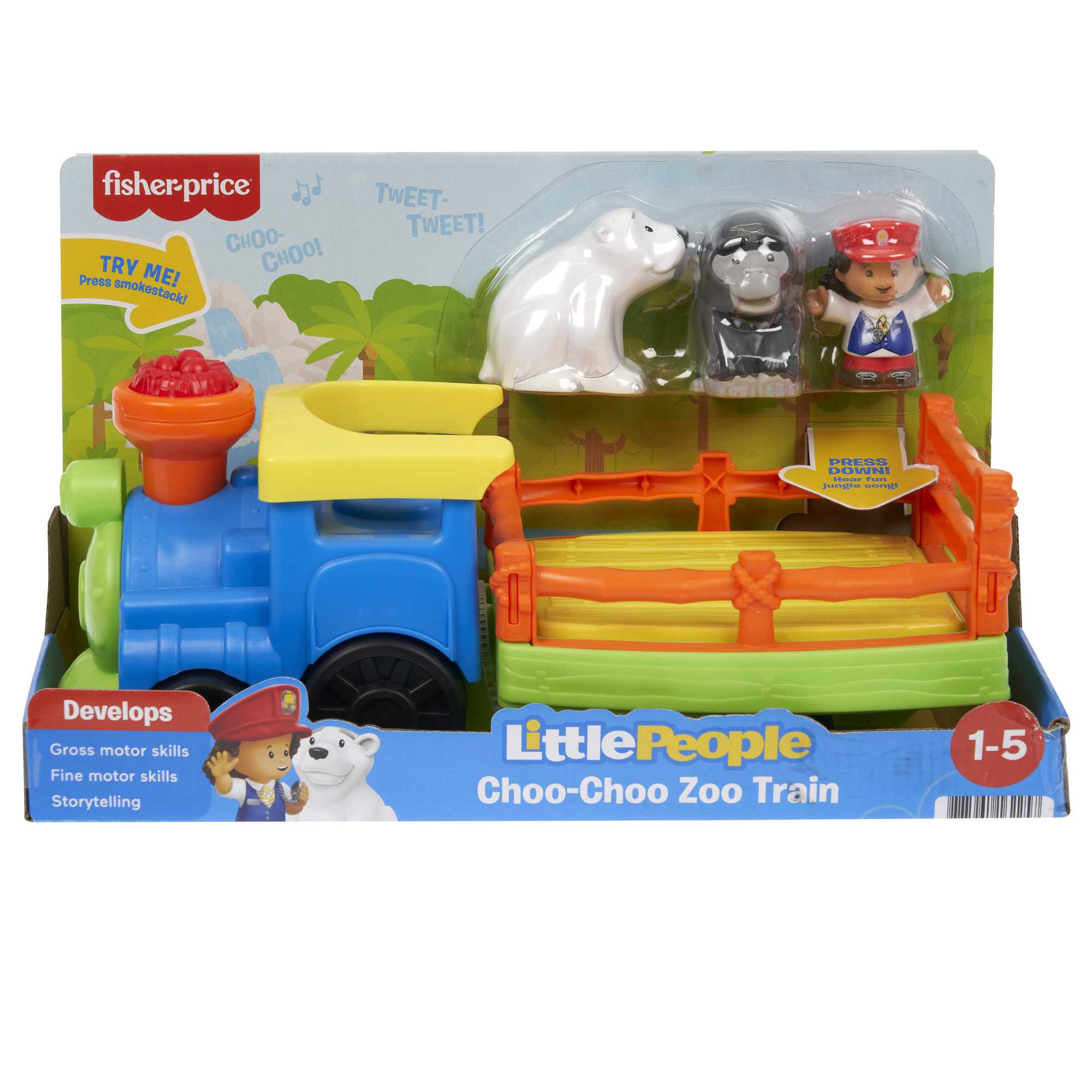 Fisher-Price Little People Choo-Choo Zoo Train With Music And Sounds For Toddlers, 3 Figures