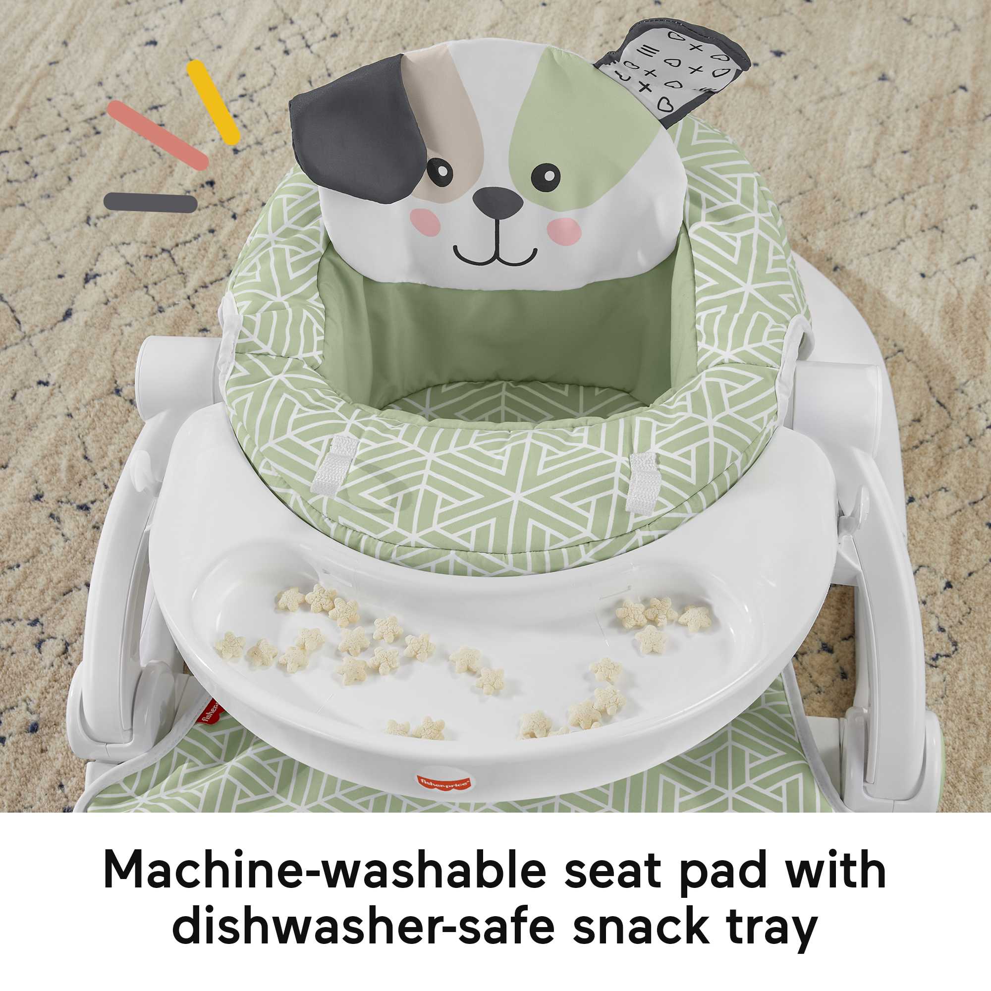 Fisher-Price Sit-Me-Up Seat Portable Baby Chair With Snack Tray And Newborn Toys, Puppy Perfection