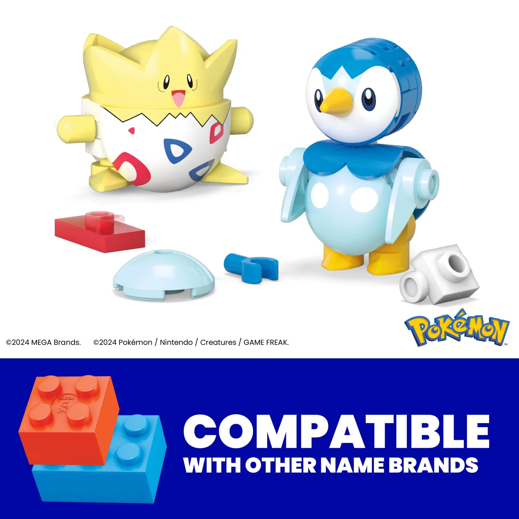 MEGA Pok��mon Pok�� Ball 2-Pack Building Toy Kits With 2 Action Figures (41 Pieces) For Kids