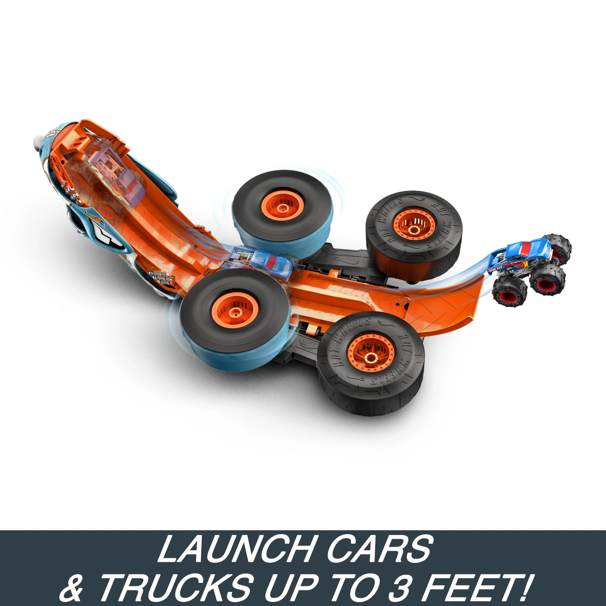 Hot Wheels Monster Trucks HW Transforming Rhinomite RC in 1:12 Scale With 1:64 Scale Toy Truck