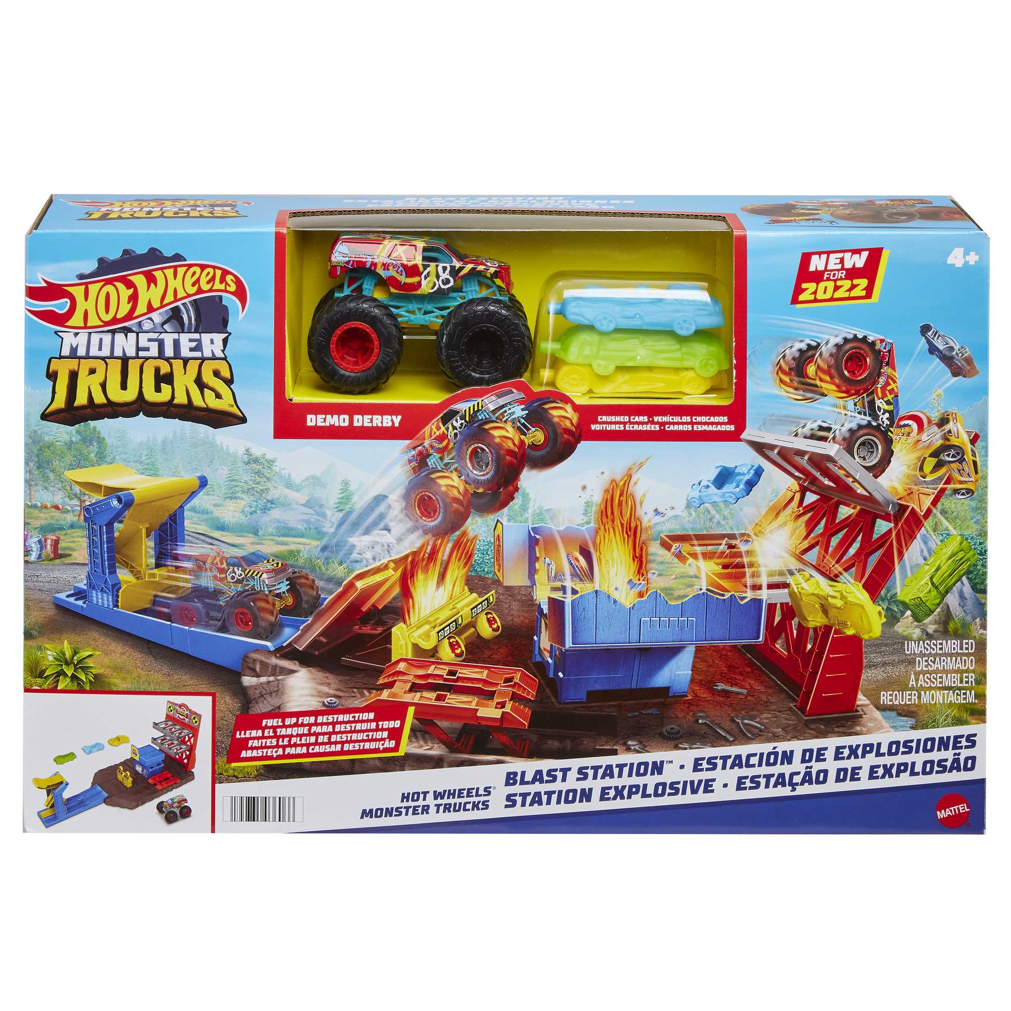 Hot Wheels Monster Trucks Pista de Juguete Estaci��n de Explosiones