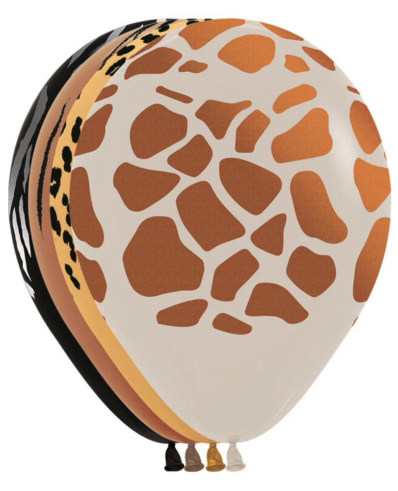 11 inch Sempertex Animal Print Latex Balloons All Over Print 50ct