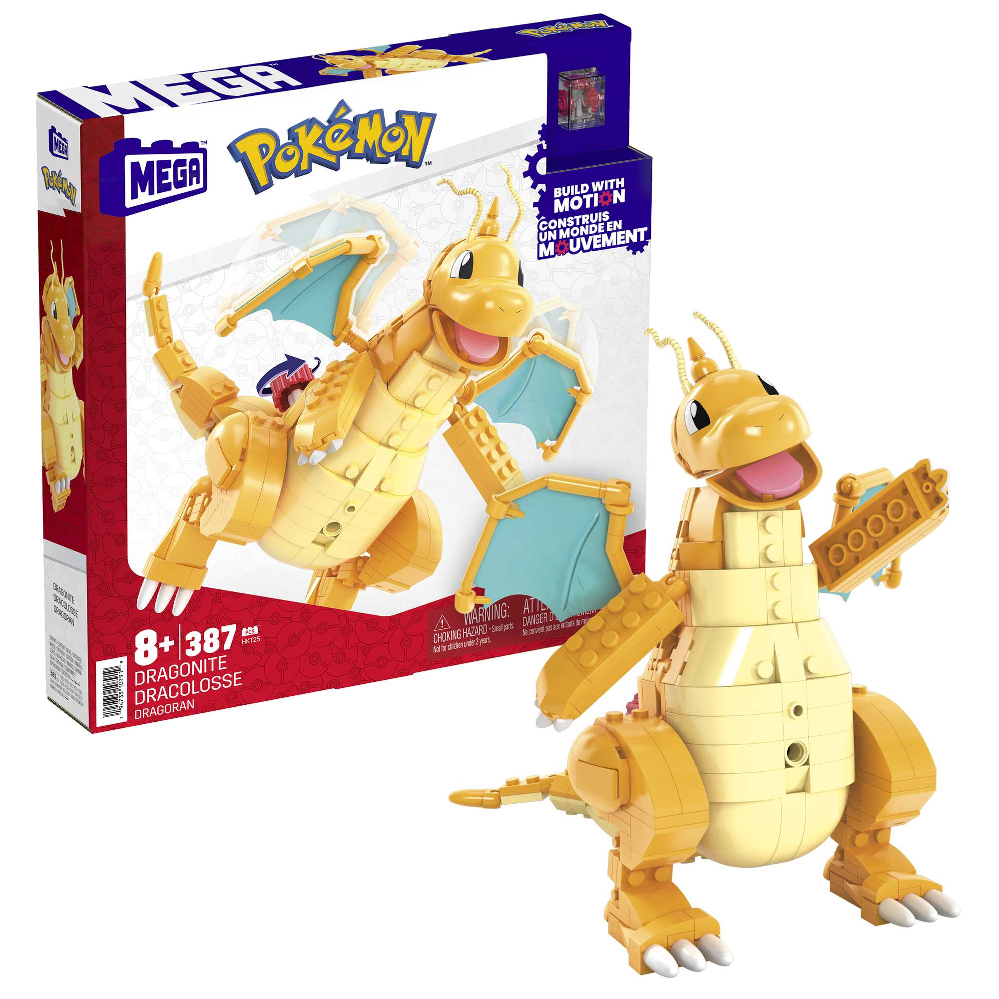 MEGA Pok��mon Dragonite Large Scale Figure With Motion Building Set For Kids (388 Pcs)