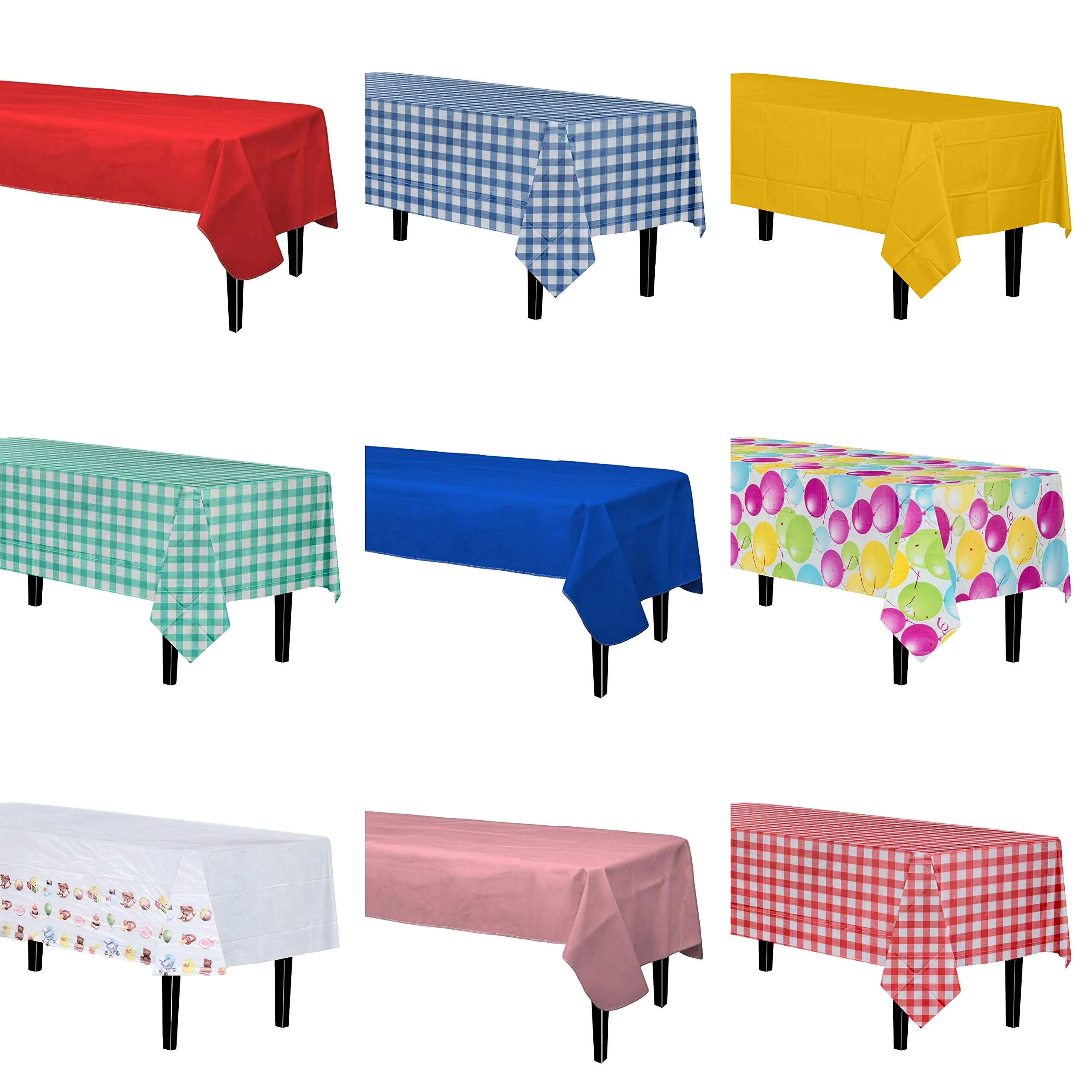 Red Gingham Plastic Table Cover