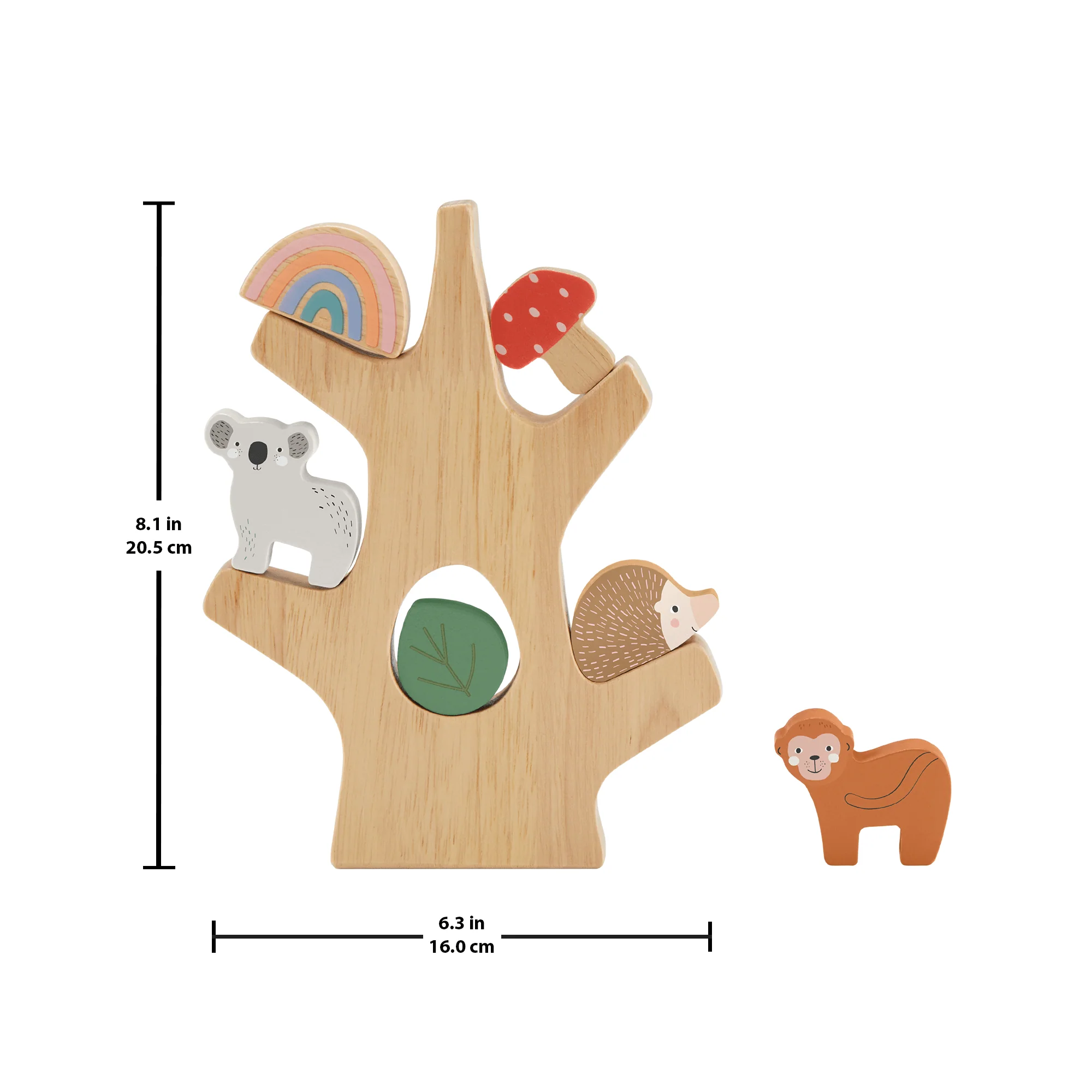 Fisher-Price Wooden Balance Tree Preschool Stacking Activity Toy, 10 Wood Pieces