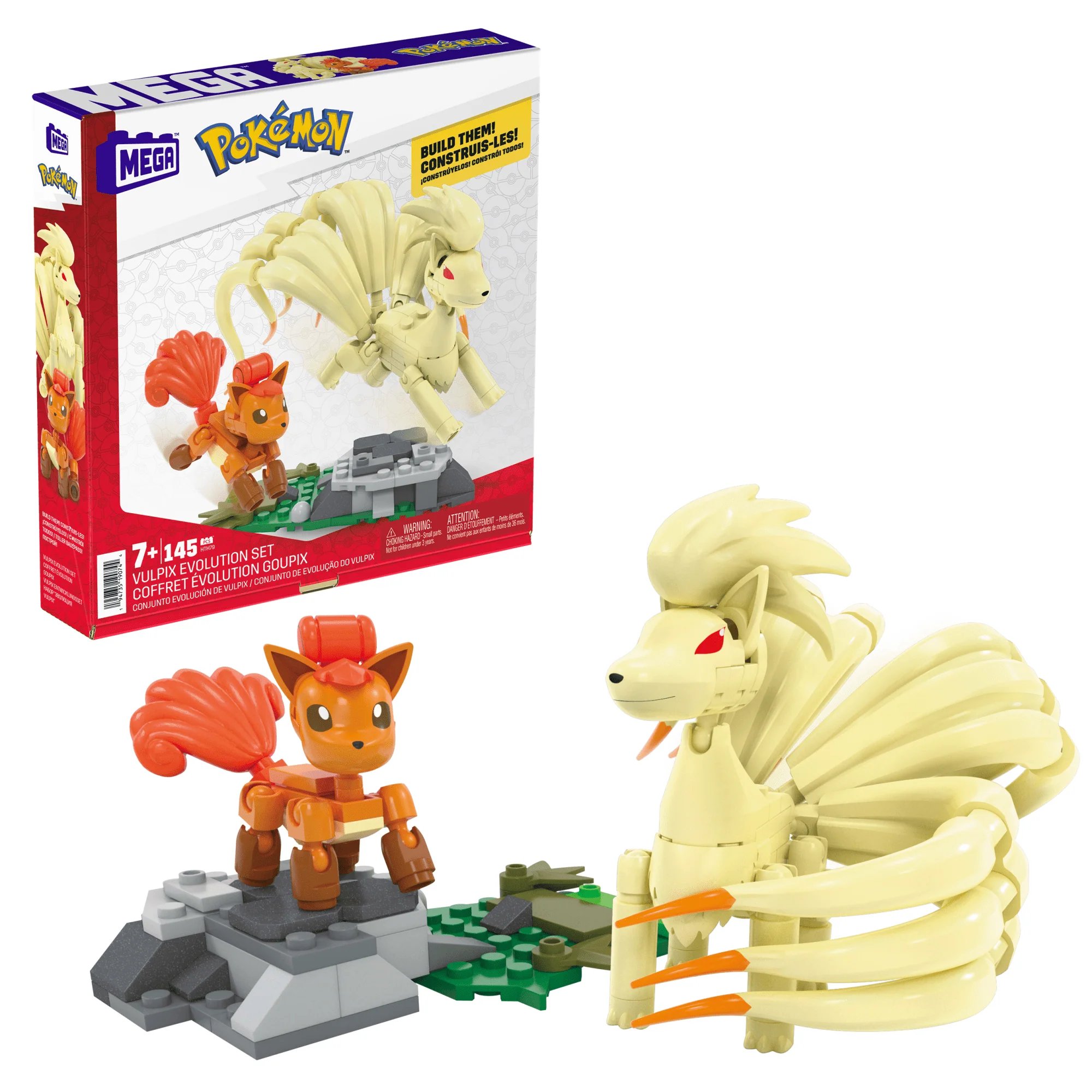 MEGA Pok��mon Vulpix Evolution Set (145 Pieces) With 2 Poseable Action Figures For Kids
