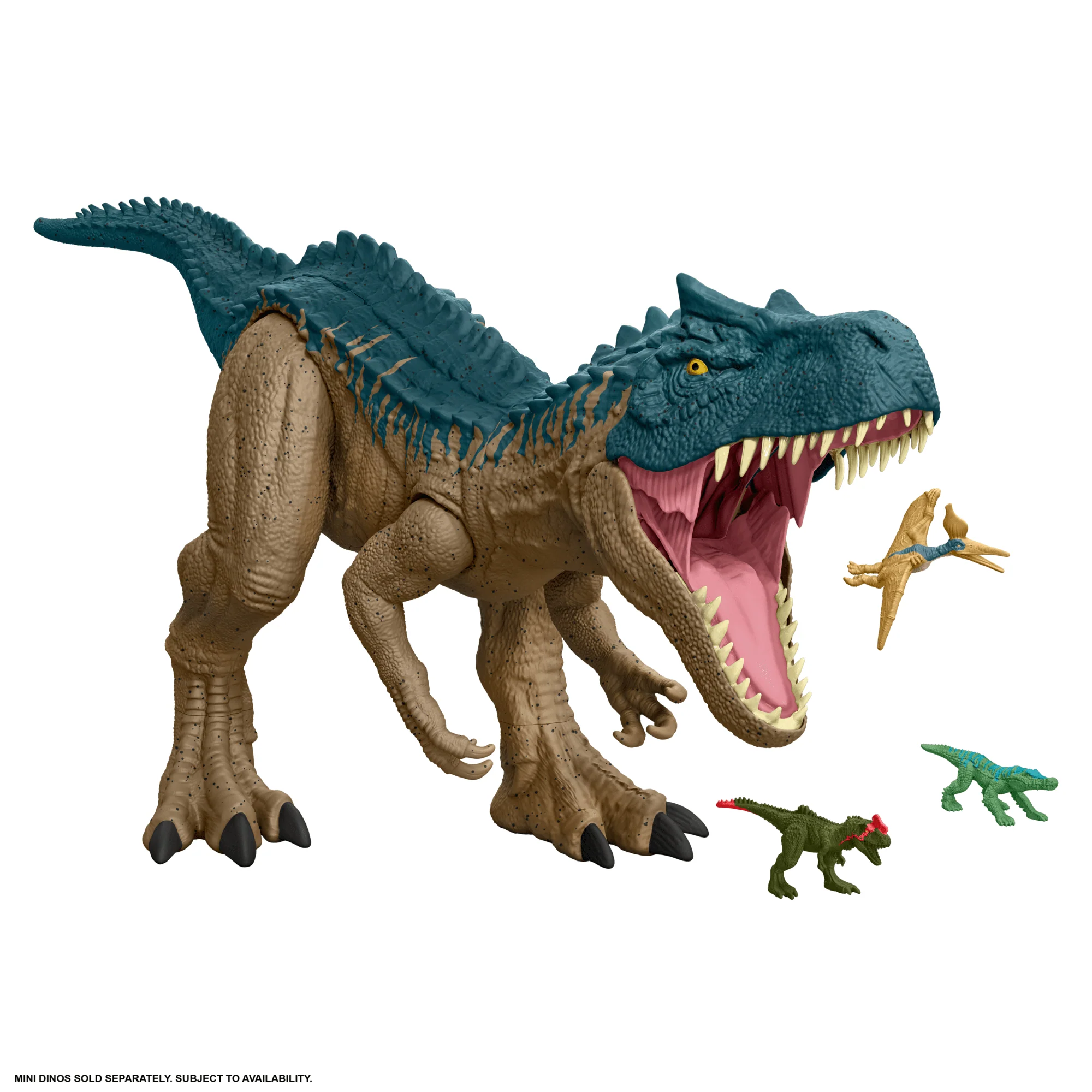 Jurassic World Super Colossal Allosaurus Dinosaur Action Figure Toy 38 inches Long, Swallows Minis