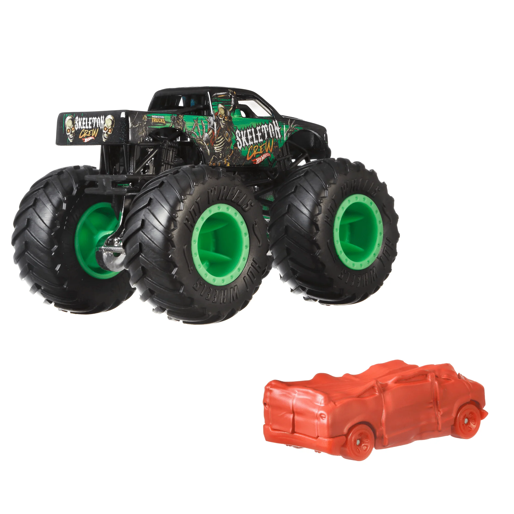 Hot Wheels Monster Trucks Veh��culo de Juguete Cami��n Skeleton Crew + Blind Sided