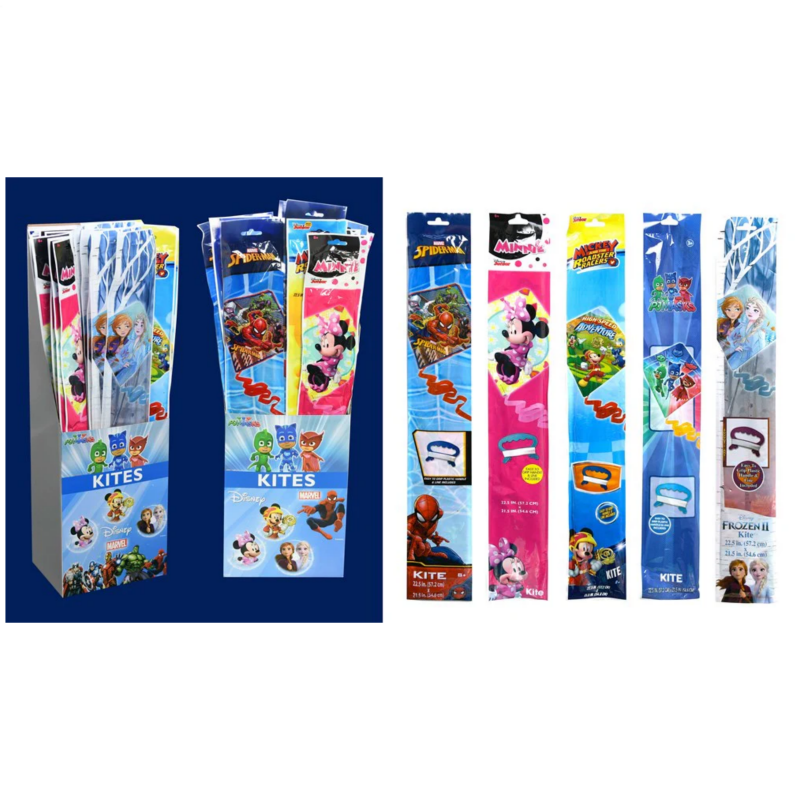 Kites 23in In White Display With Color Front Panel In A Printed Bag Asst Licenses