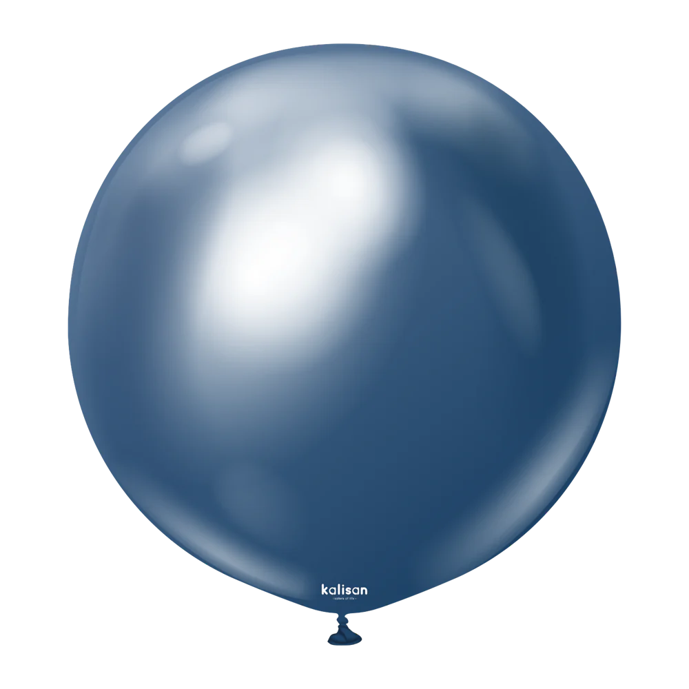 36 inch Kalisan Mirror Navy Latex Balloons 2ct