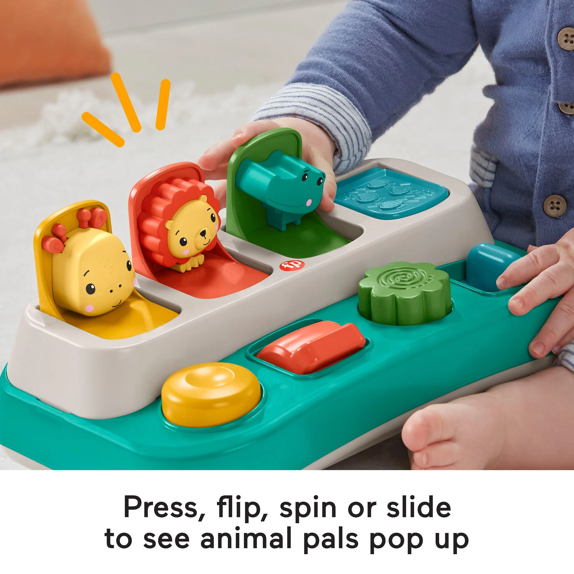 Fisher-Price Busy Buddies Pop-Up Infant Fine Motor Toy For Ages 9+ Months