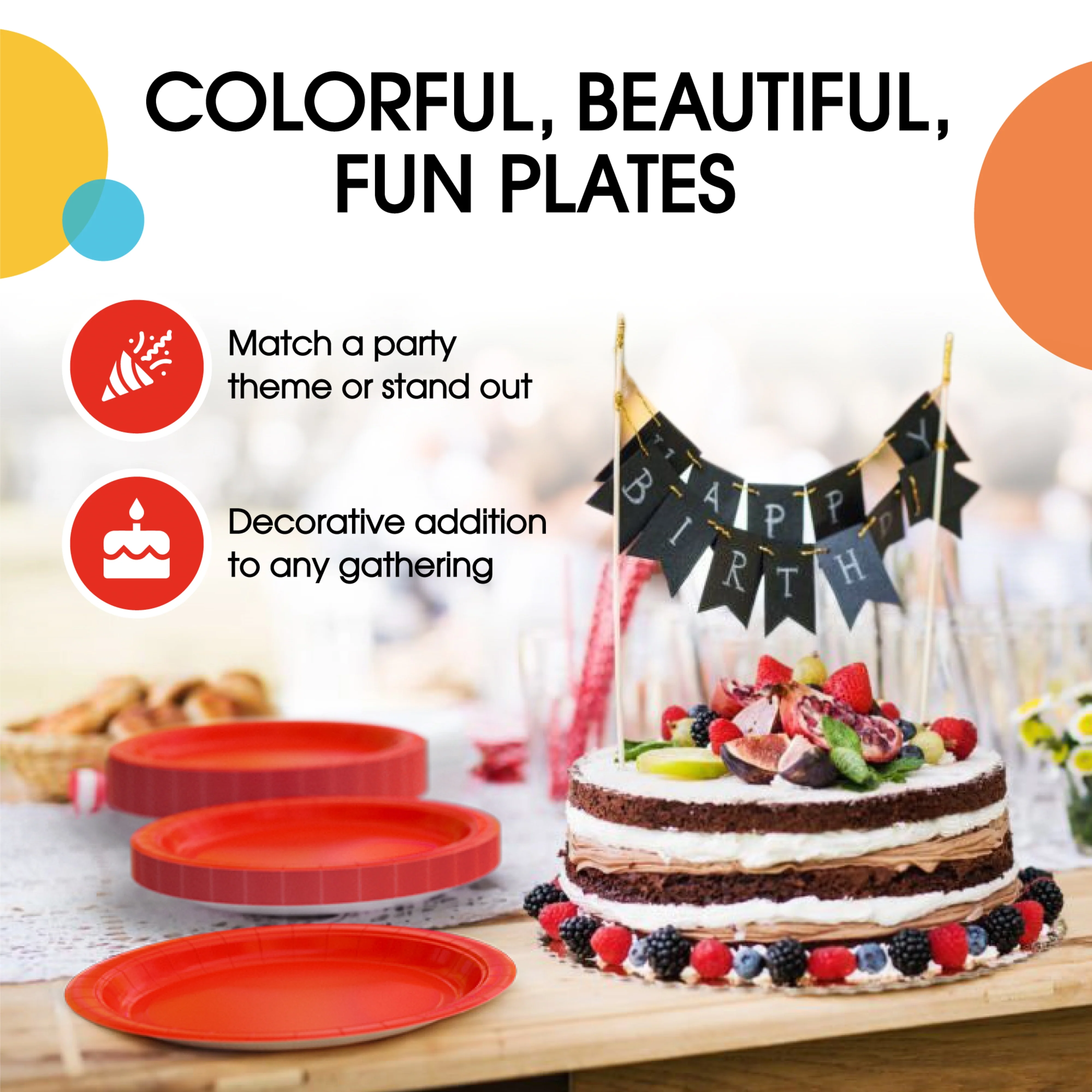 9 In. Red Paper Plates - 50 Ct.