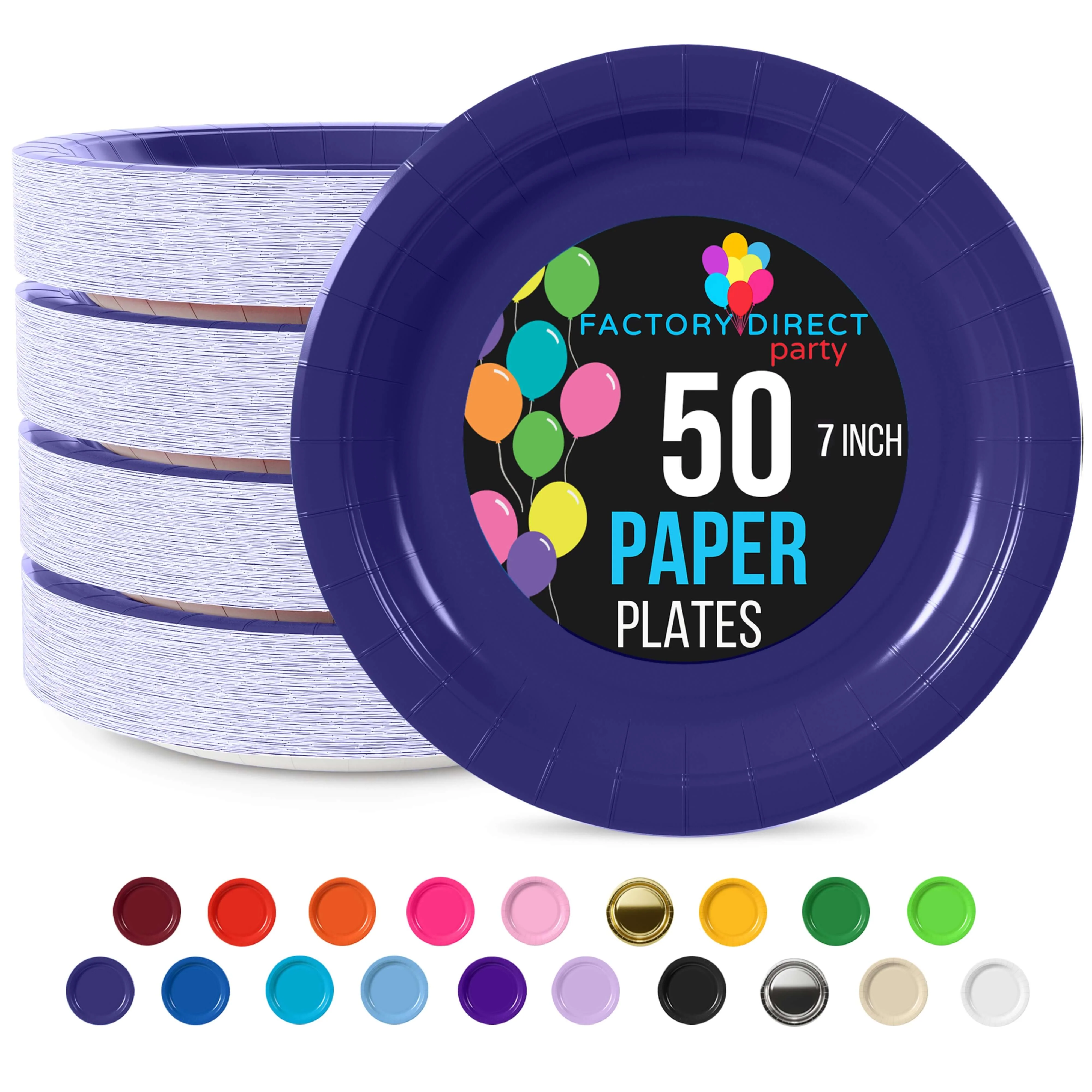 7 In. Navy Paper Plates - 50 Ct.