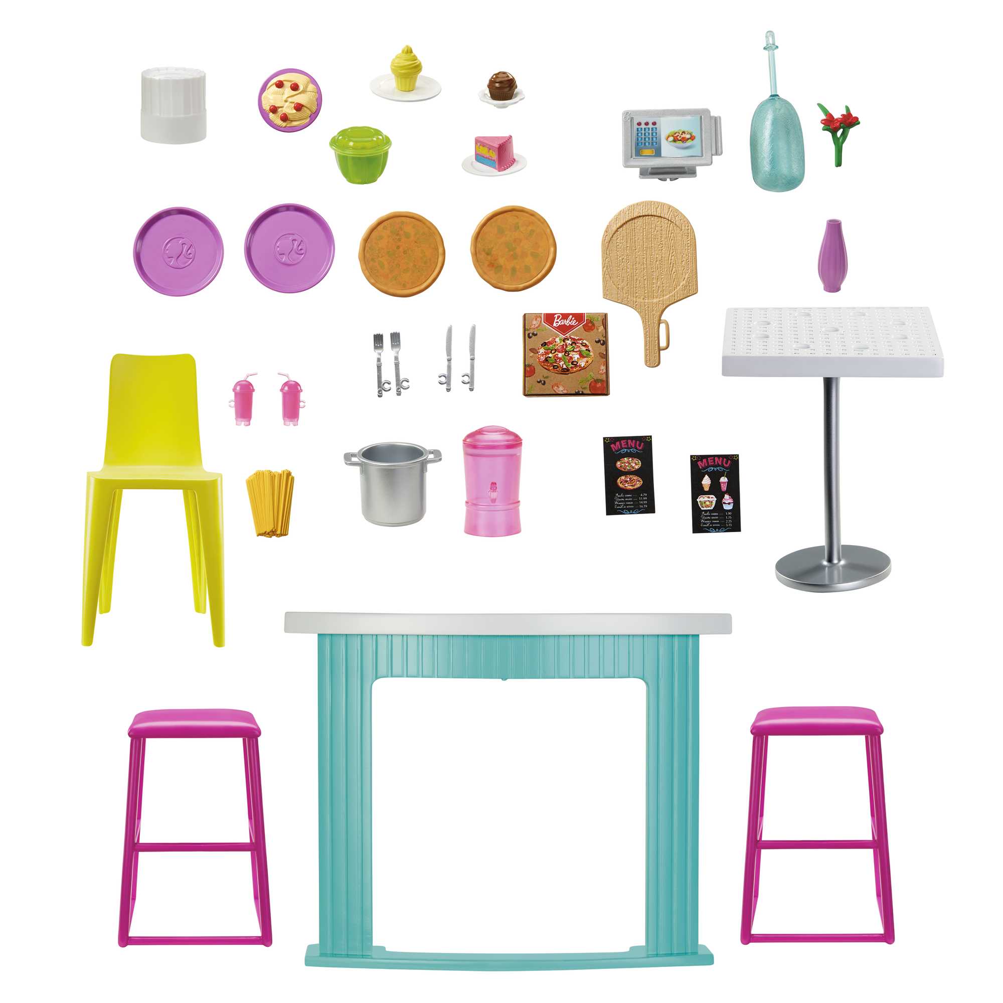 Barbie Cook ��n Grill Restaurant Doll & Playset With 30+ Pieces, For 3 To 7 Year Olds