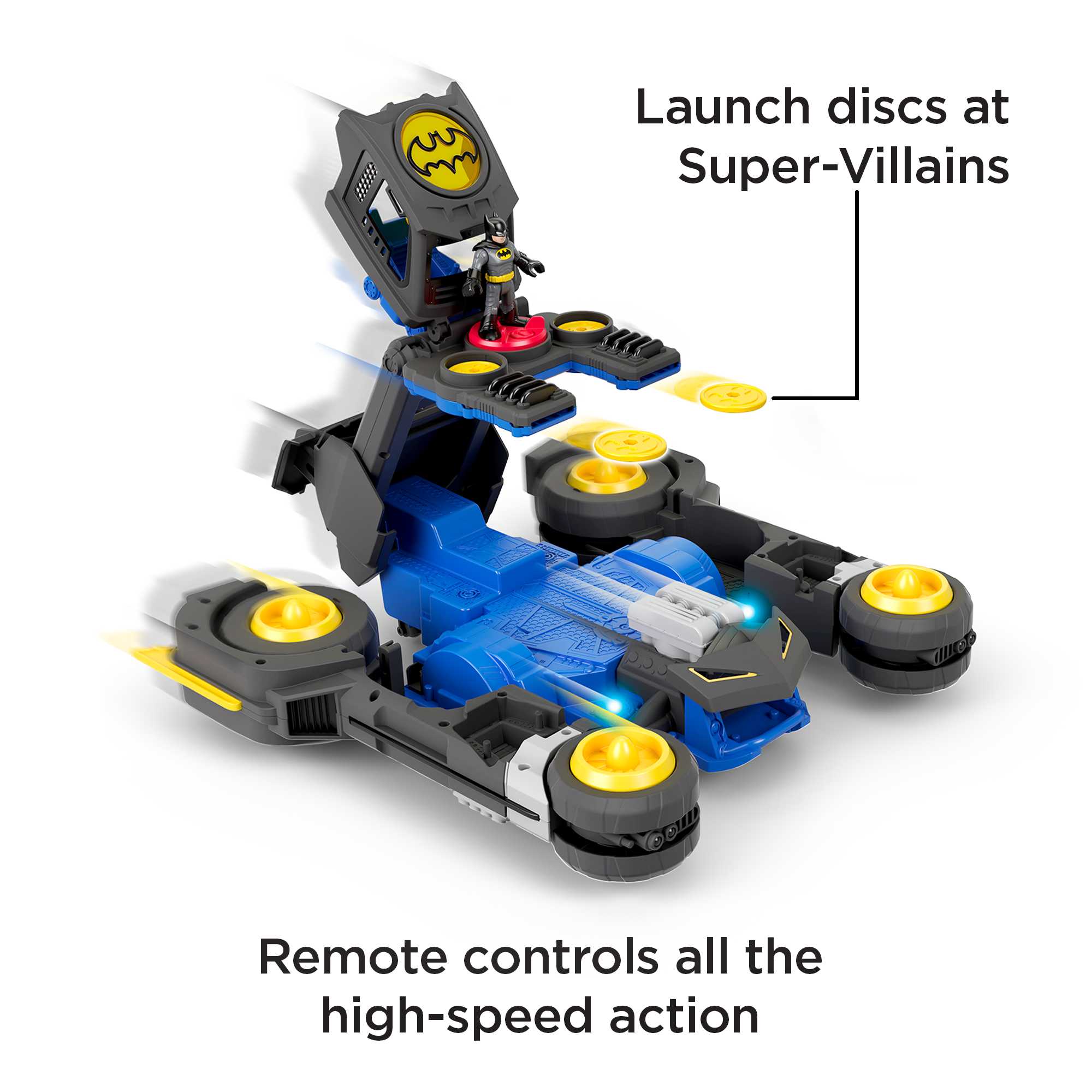 Imaginext DC Super Friends Batman Transforming Batmobile Remote Control Car With Lights & Sounds