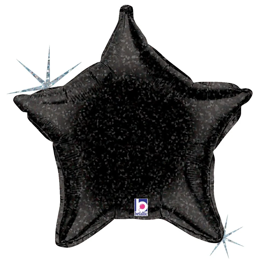 Betallic Black Holographic Star 21 inch Star-Shape Holographic 1ct
