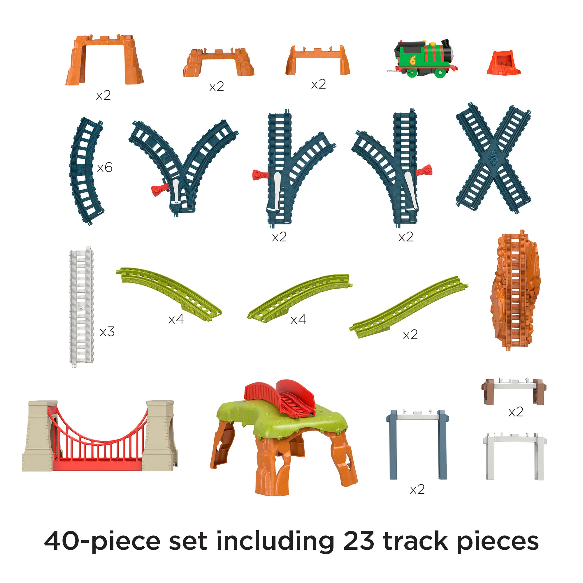 Thomas & Friends Percy 6-In-1 Set With Motorized Percy Engine, Track & Play Pieces