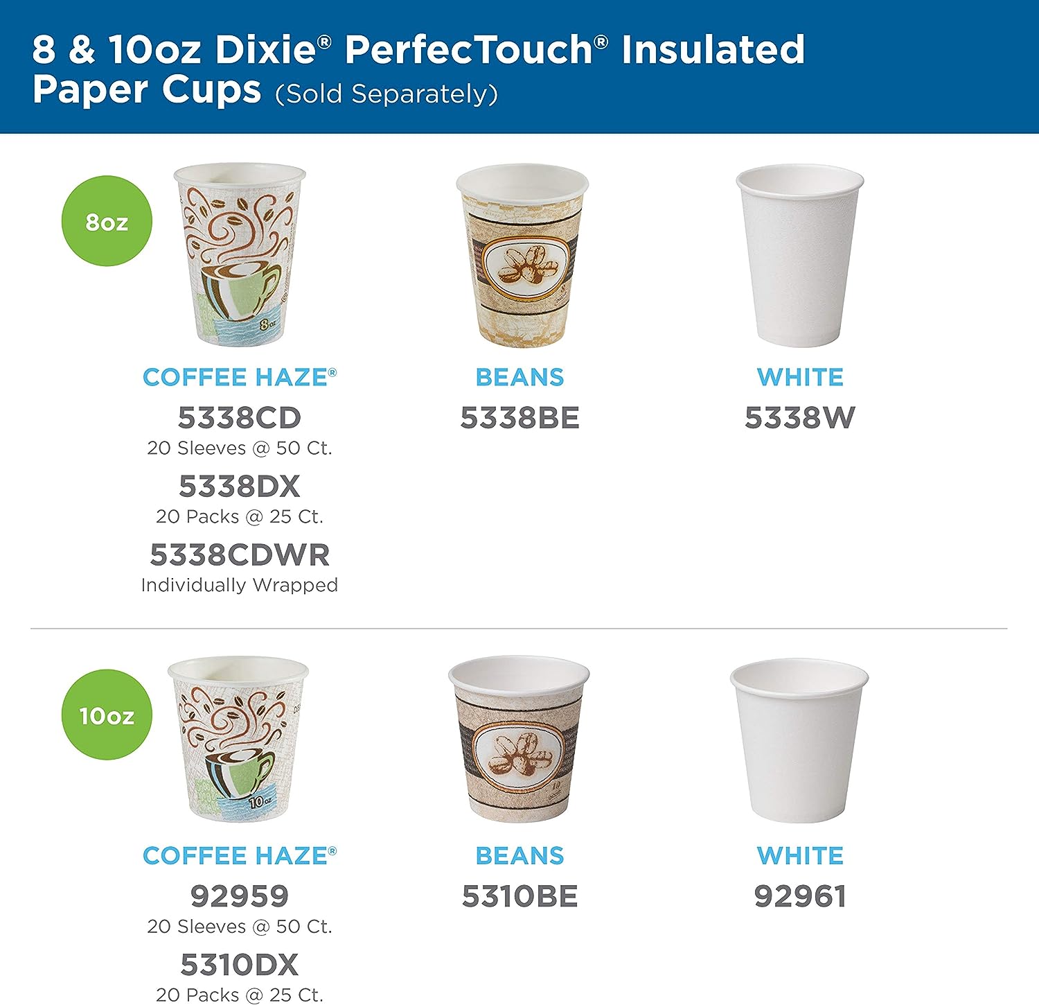 Dixie PerfecTouch 12 Oz Insulated Paper Hot Coffee Cup by GP PRO (Georgia-Pacific); Coffee Haze; 5342DX; 500 Count (25 Cups Per Sleeve; 20 Sleeves Per Case)