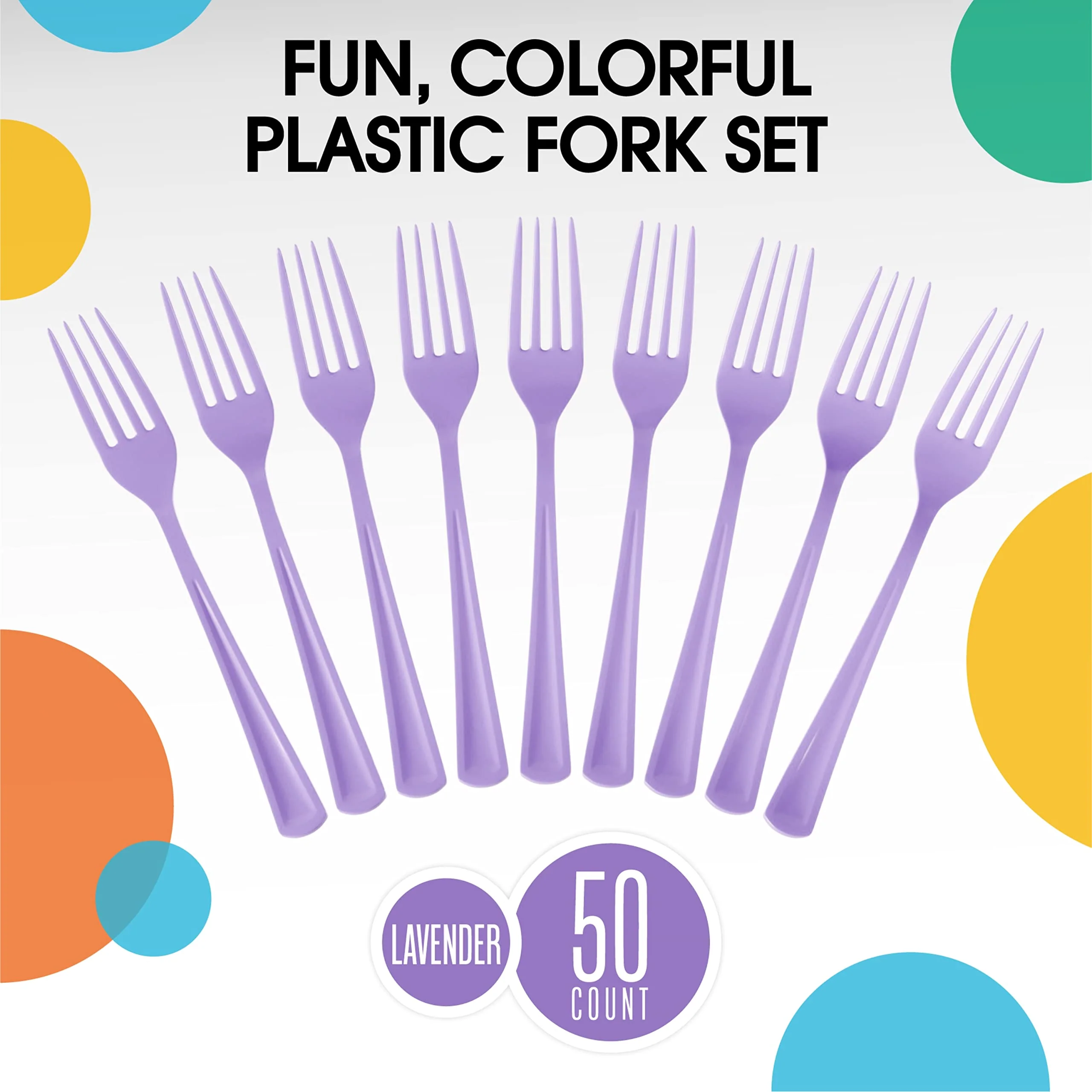 Heavy Duty Lavender Plastic Forks | 50 Count