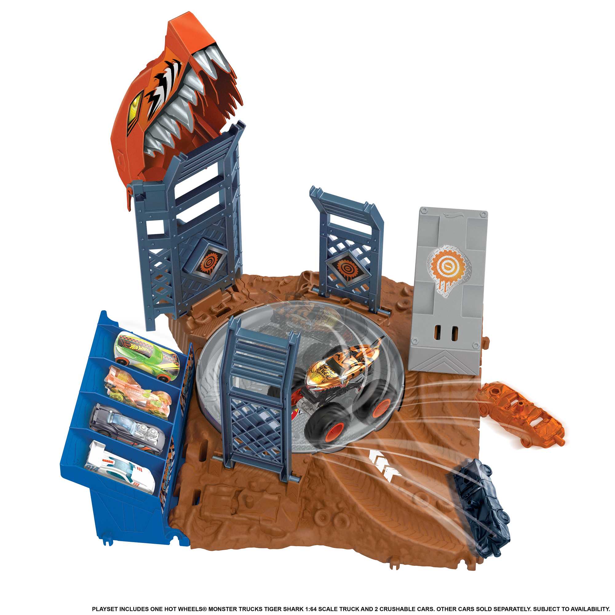 Hot Wheels Monster Trucks Arena Smashers? Tiger Shark Spin-Out Challenge