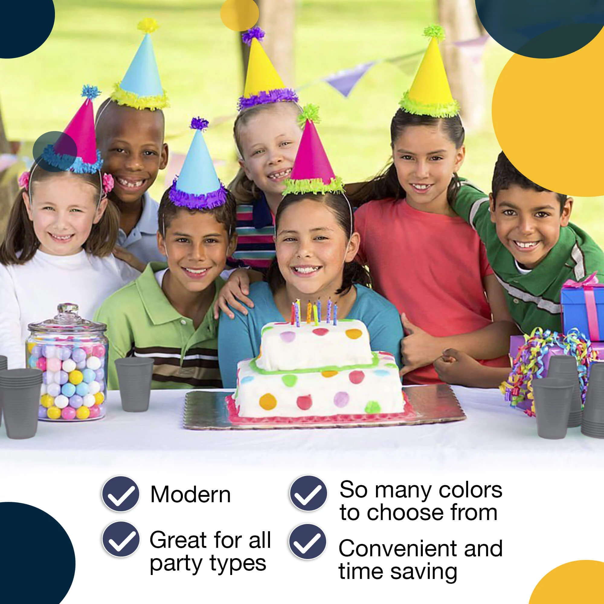 12 Oz. Silver Plastic Cups | 50 Count