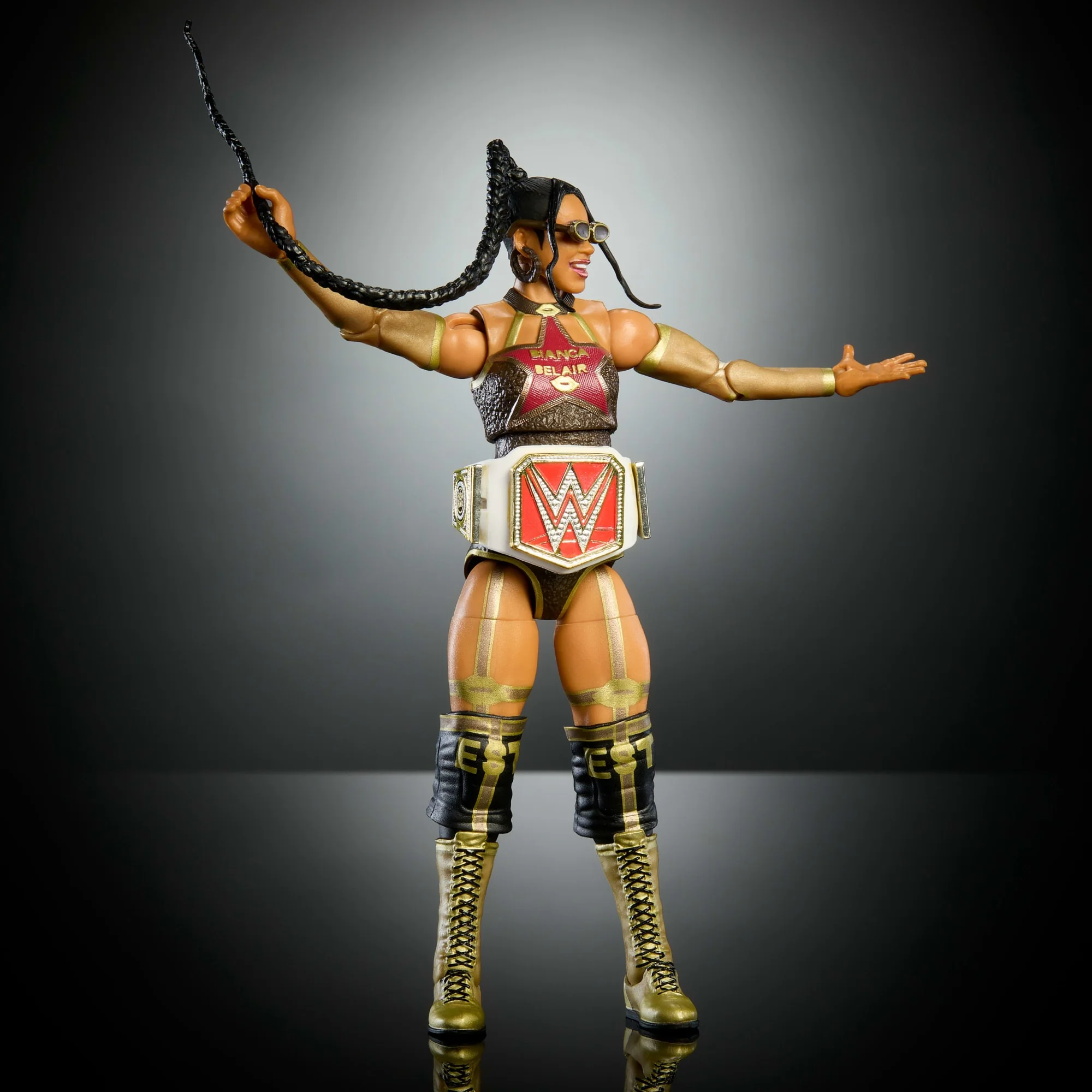 WWE Elite Collection Premium Live EVent Bianca Belair Action Figure Set, Wrestlemania Collectible