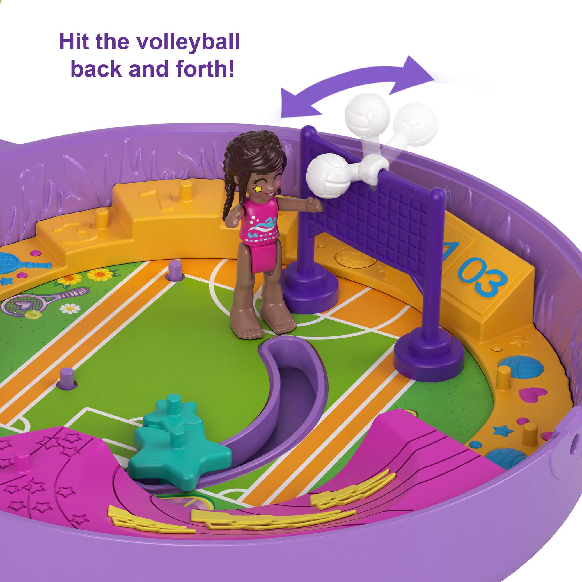 Polly Pocket Soccer Squad Compact Playset, With 2 Micro Dolls & Accessories