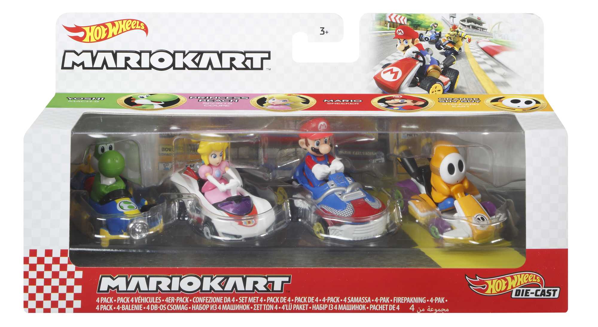 Hot Wheels?Mariokart 4 Pack