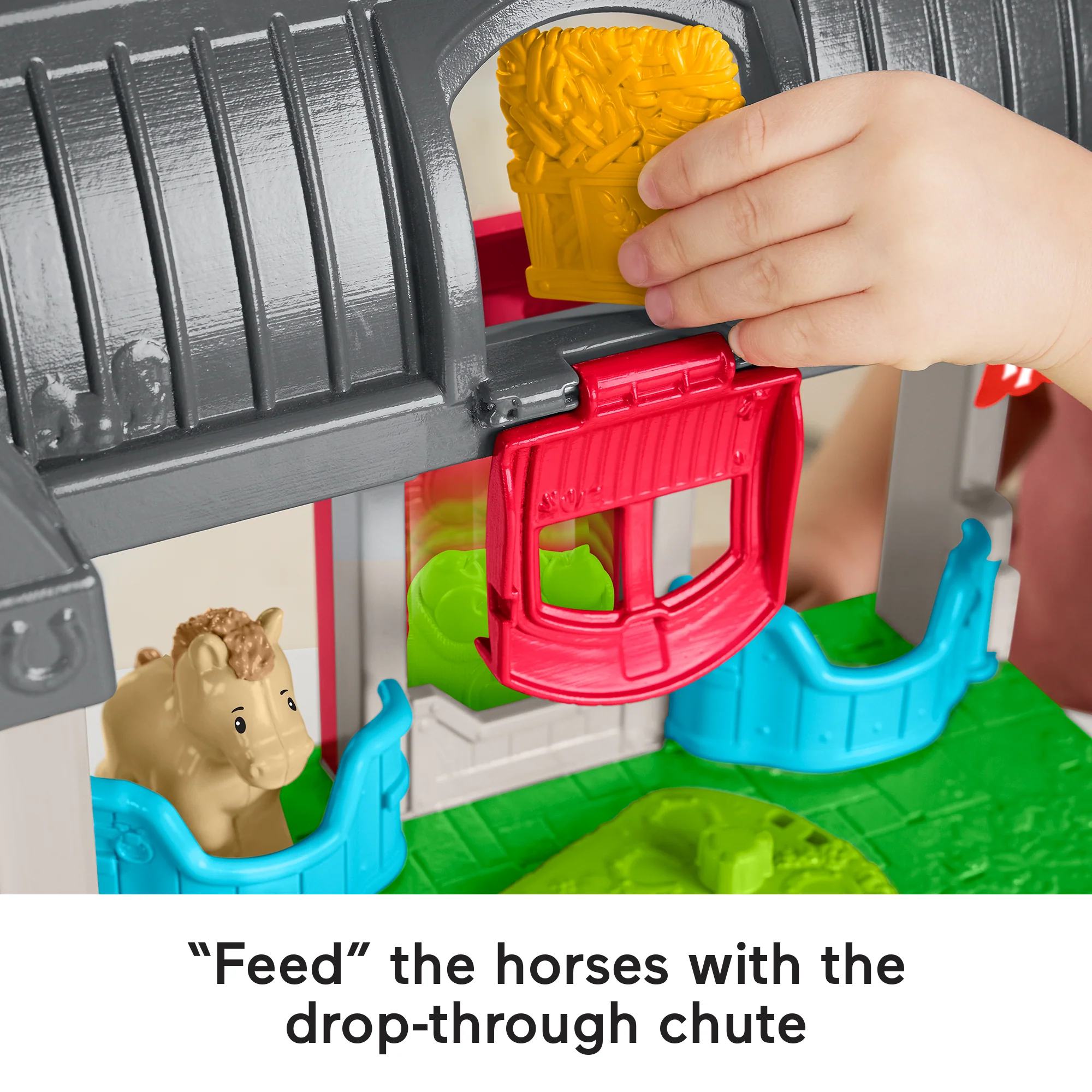 Fisher-Price Little People Friendly Horses Stable Toddler Playset With Sounds, 6 Play Pieces