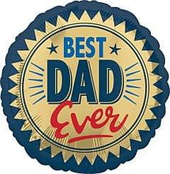 Anagram Best Dad Ever Gold Stamp 17in Foil Balloon