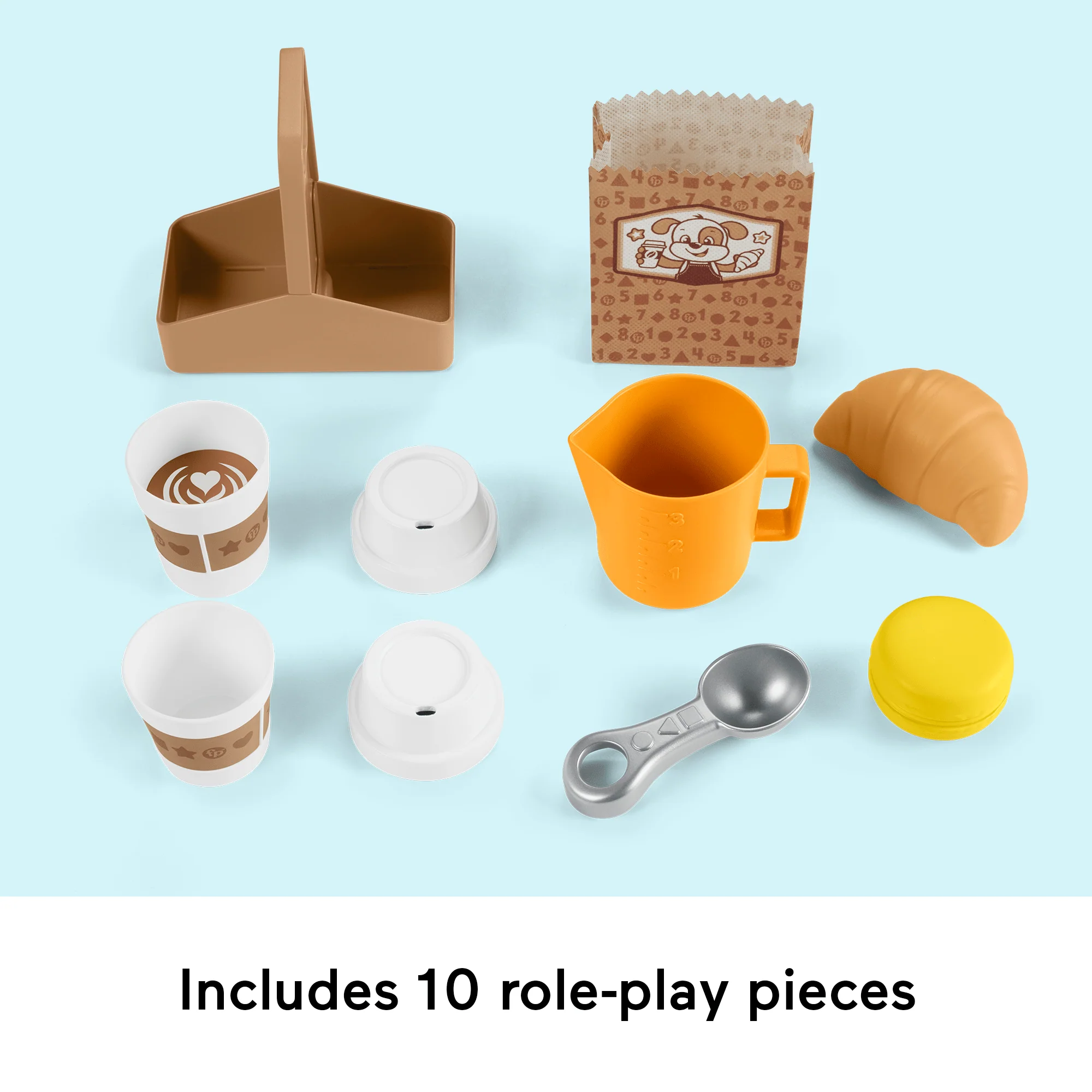 Fisher-Price Laugh & Learn Learn & Serve Coffee Caf�� Toddler Electronic Toy, 10 Play Pieces
