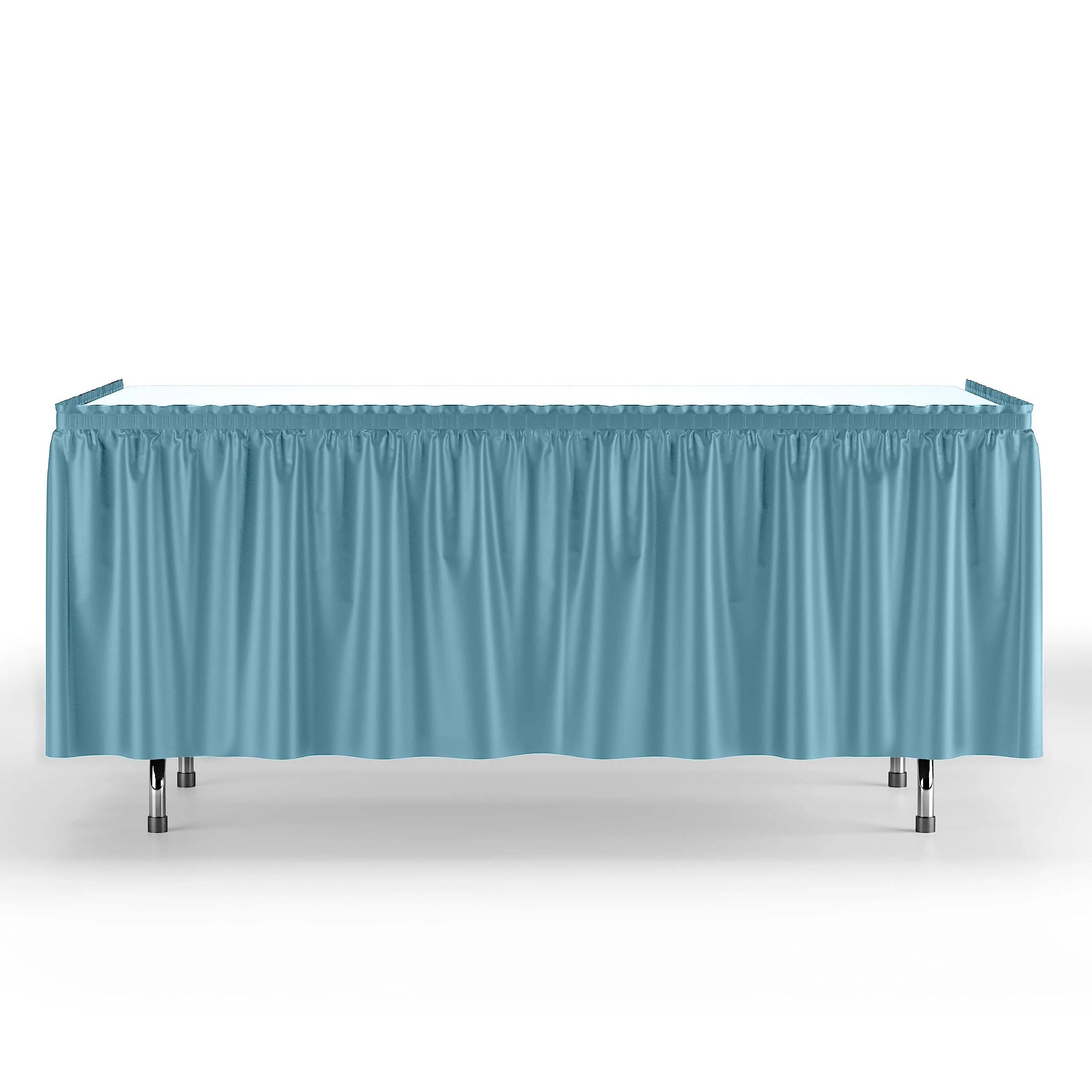 Light Blue Plastic Table Skirt