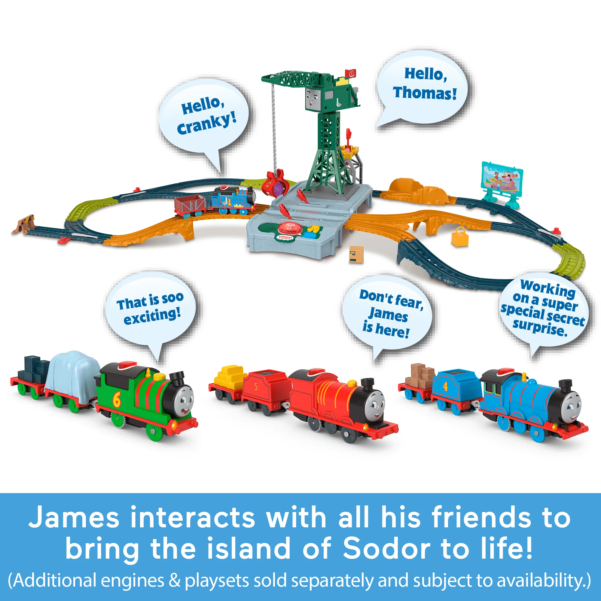 Thomas & Friends Talking James Toy Train, Motorized Engine With Phrases & Sounds
