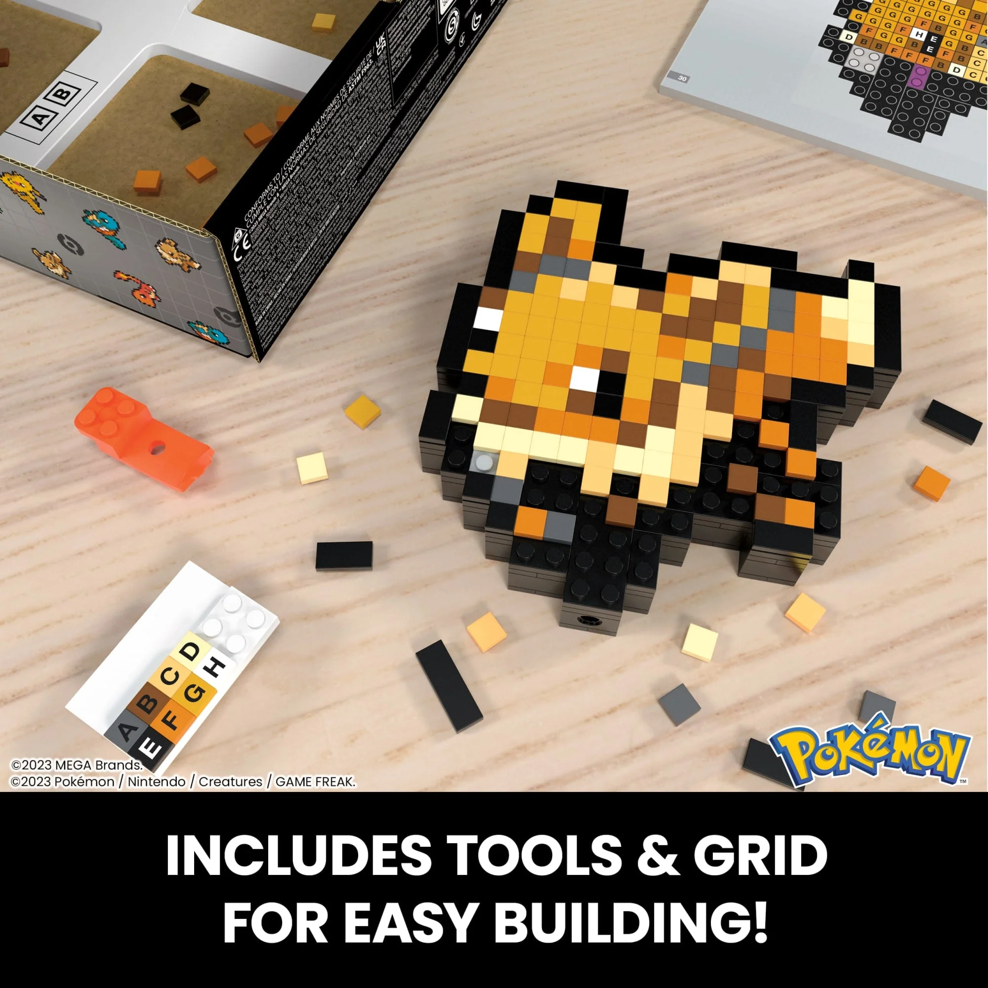 MEGA Pok��mon Eevee Building Toy Kit (323 Pieces) Retro Set For Collectors