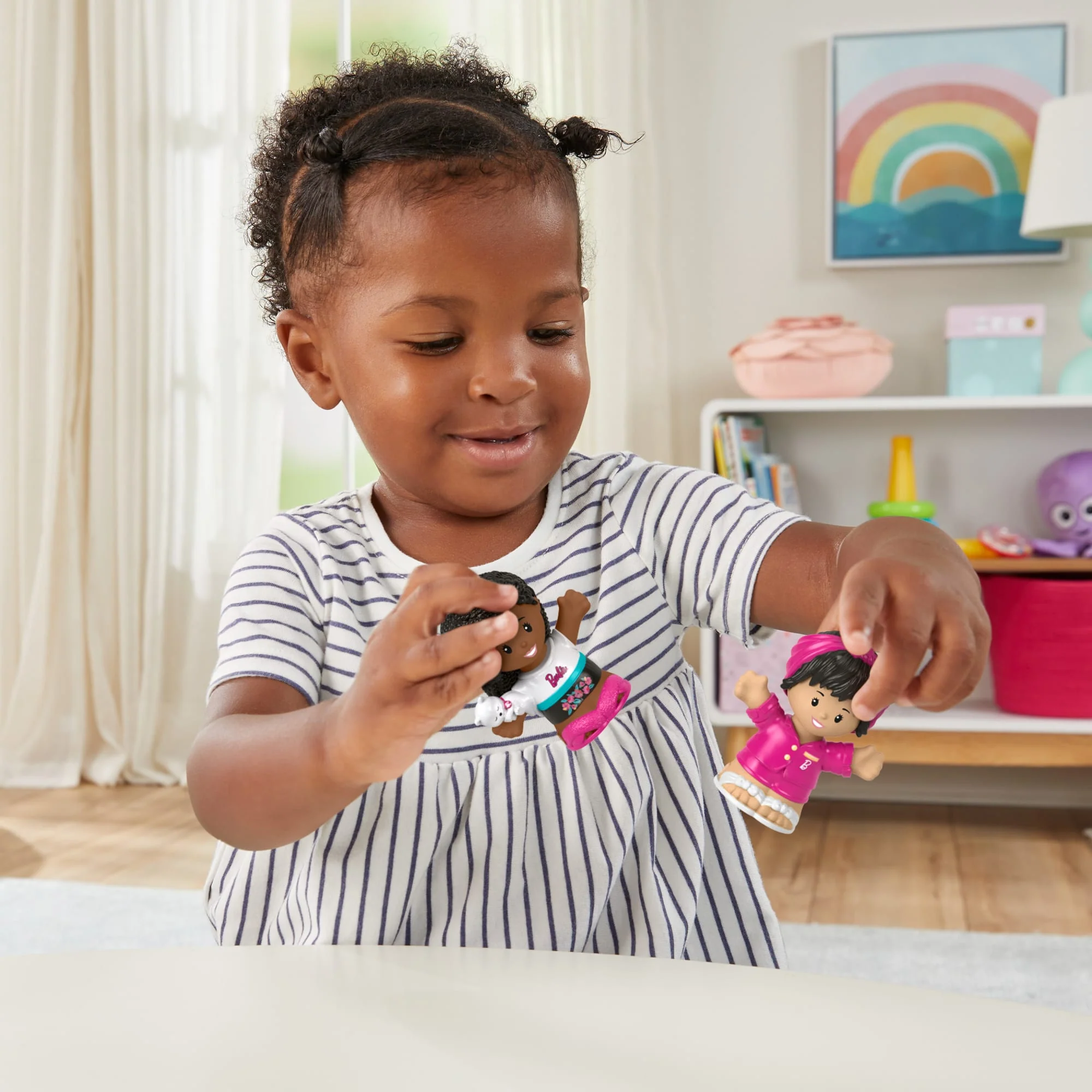 Fisher-Price Little People Barbie Sleepover Figure Pack, 2 Characters For Toddlers