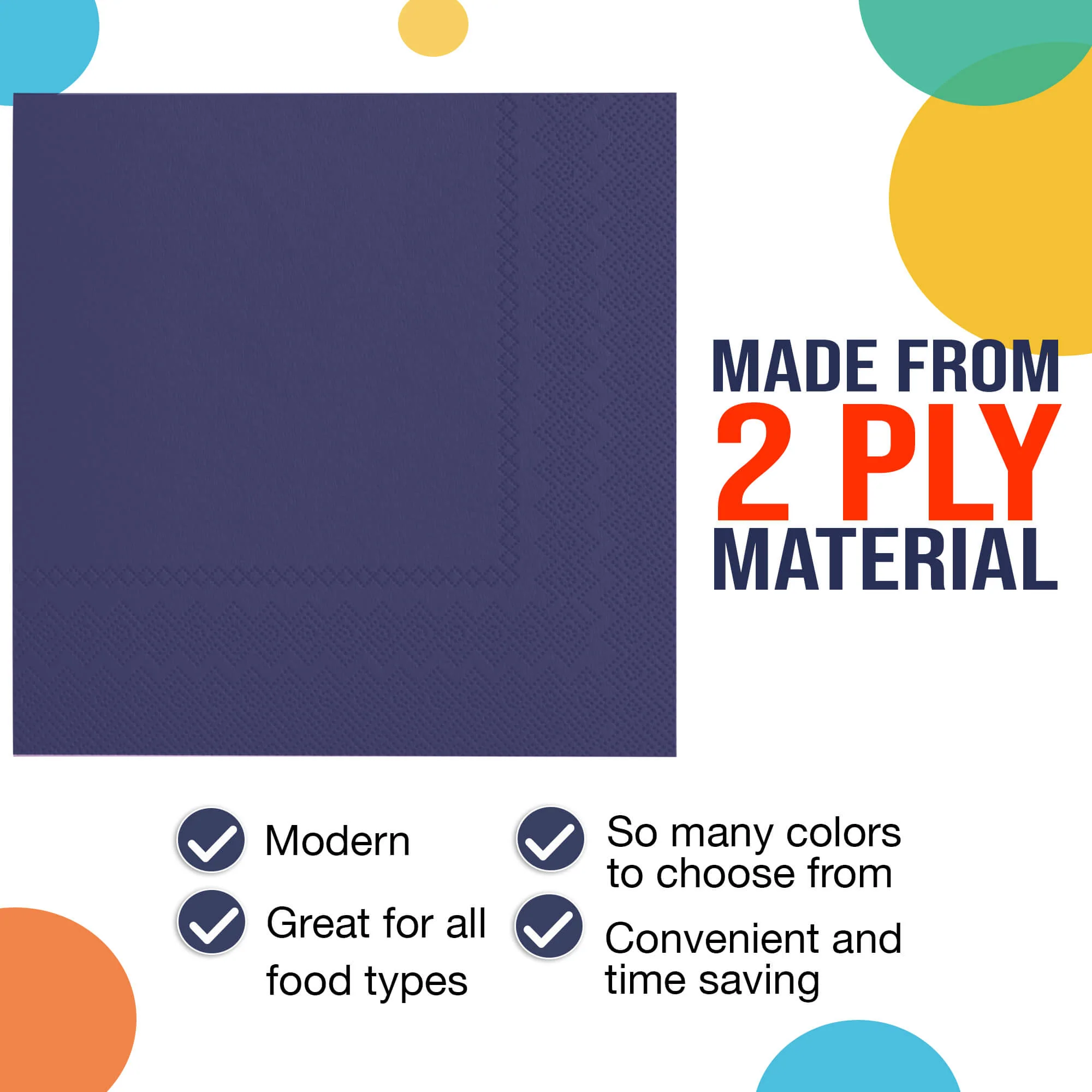 Navy Luncheon Napkins | 50 Count