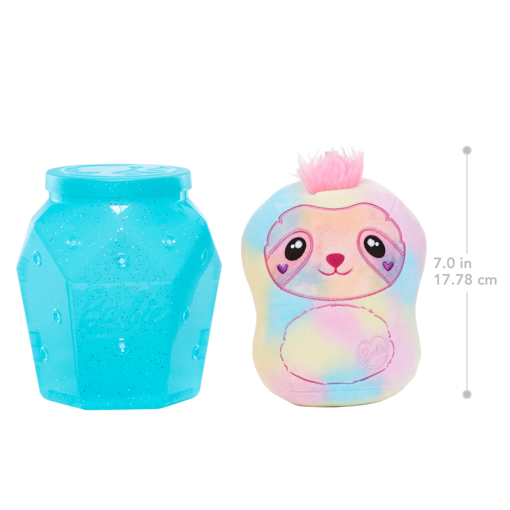 Barbie Tie-Dye Reveal Plush Toy, 7-Inch Stuffed Animal With Diy Washable Fabric Craft