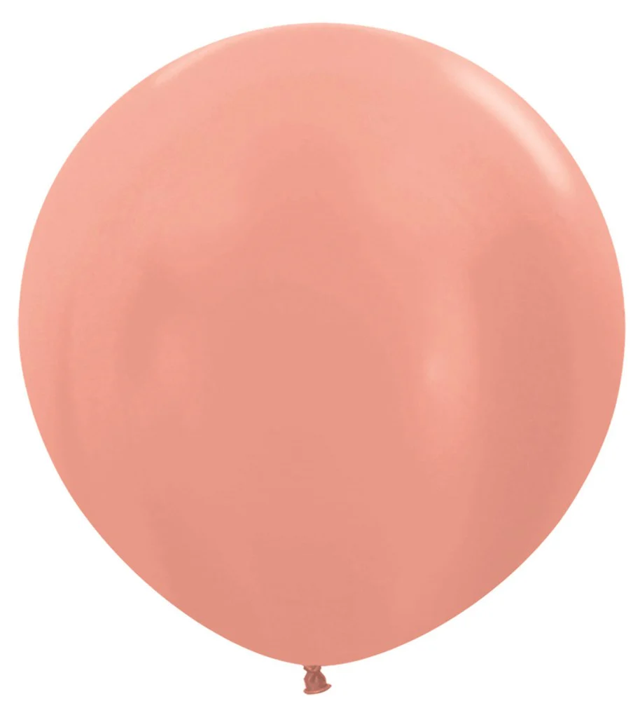24 inch Sempertex Metallic Rose Gold Latex Balloons 10ct