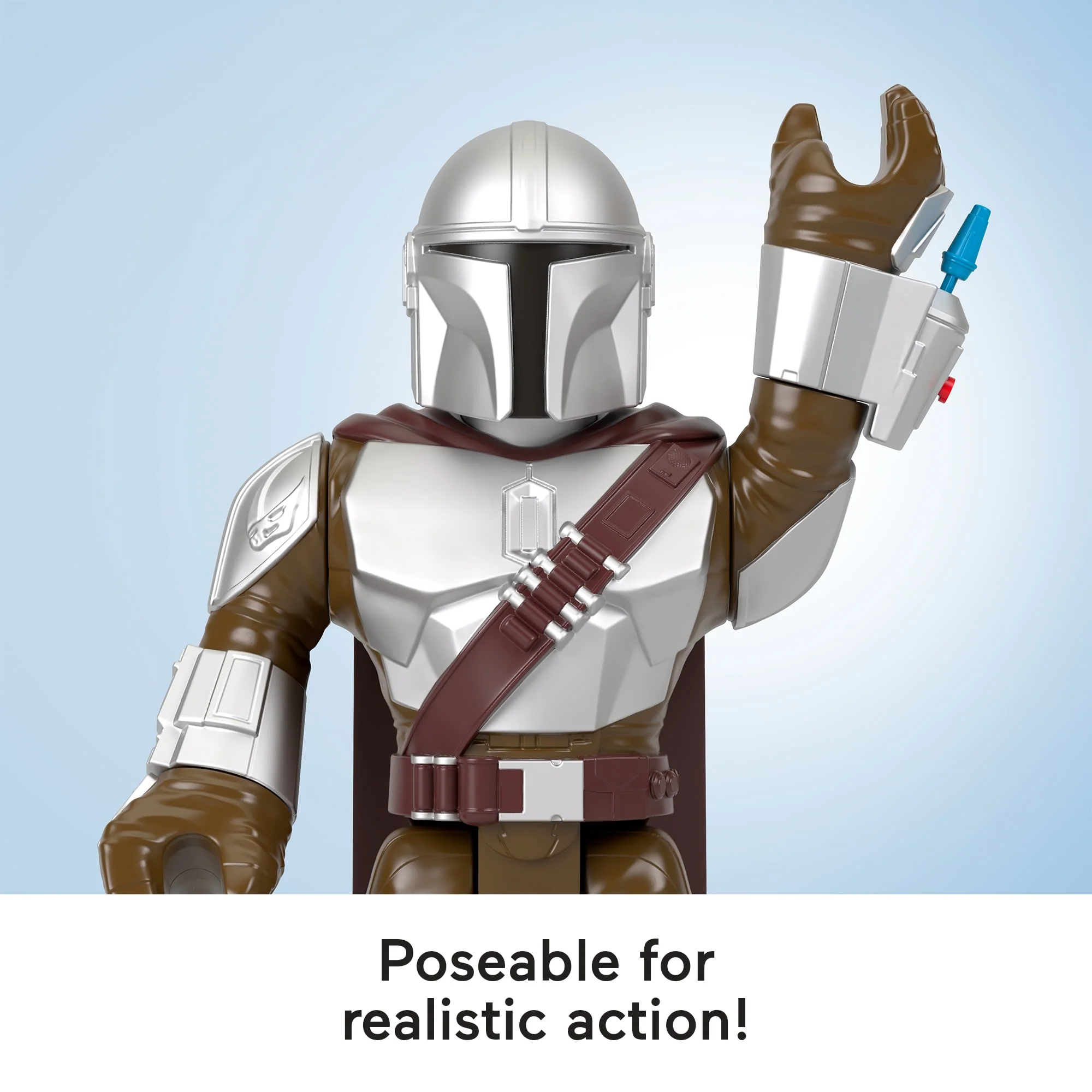 Imaginext Star Wars The Mandalorian Xxl Figure, 16+ Inch Tall Poseable Toy With Launcher